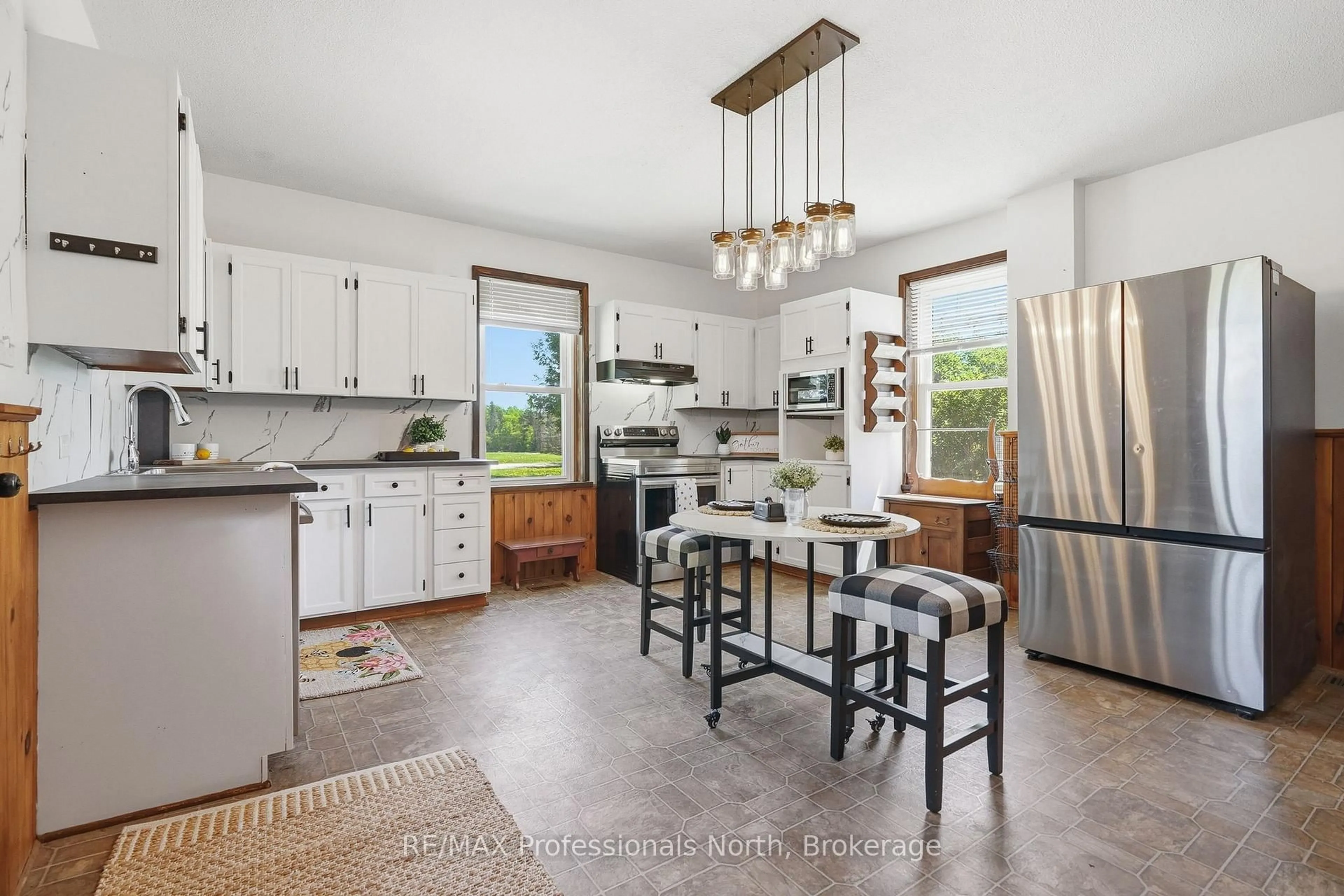Open concept kitchen, ceramic/tile floor for 230 Pickerel & Jack Lake Rd, Armour Ontario P0A 1C0