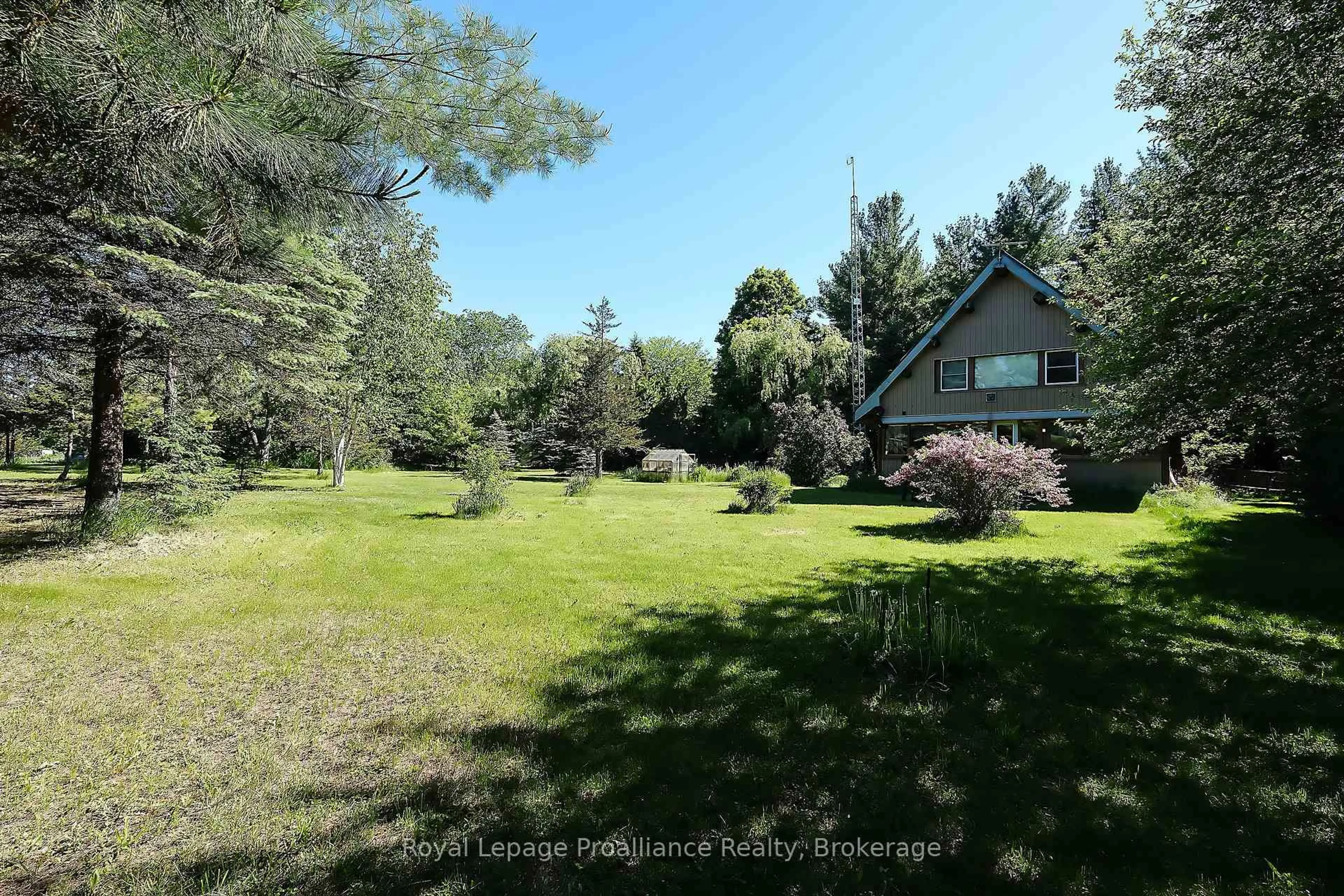 A pic from outside/outdoor area/front of a property/back of a property/a pic from drone, forest/trees view for 11 Crookston Rd, Madoc Ontario K0K 2K0
