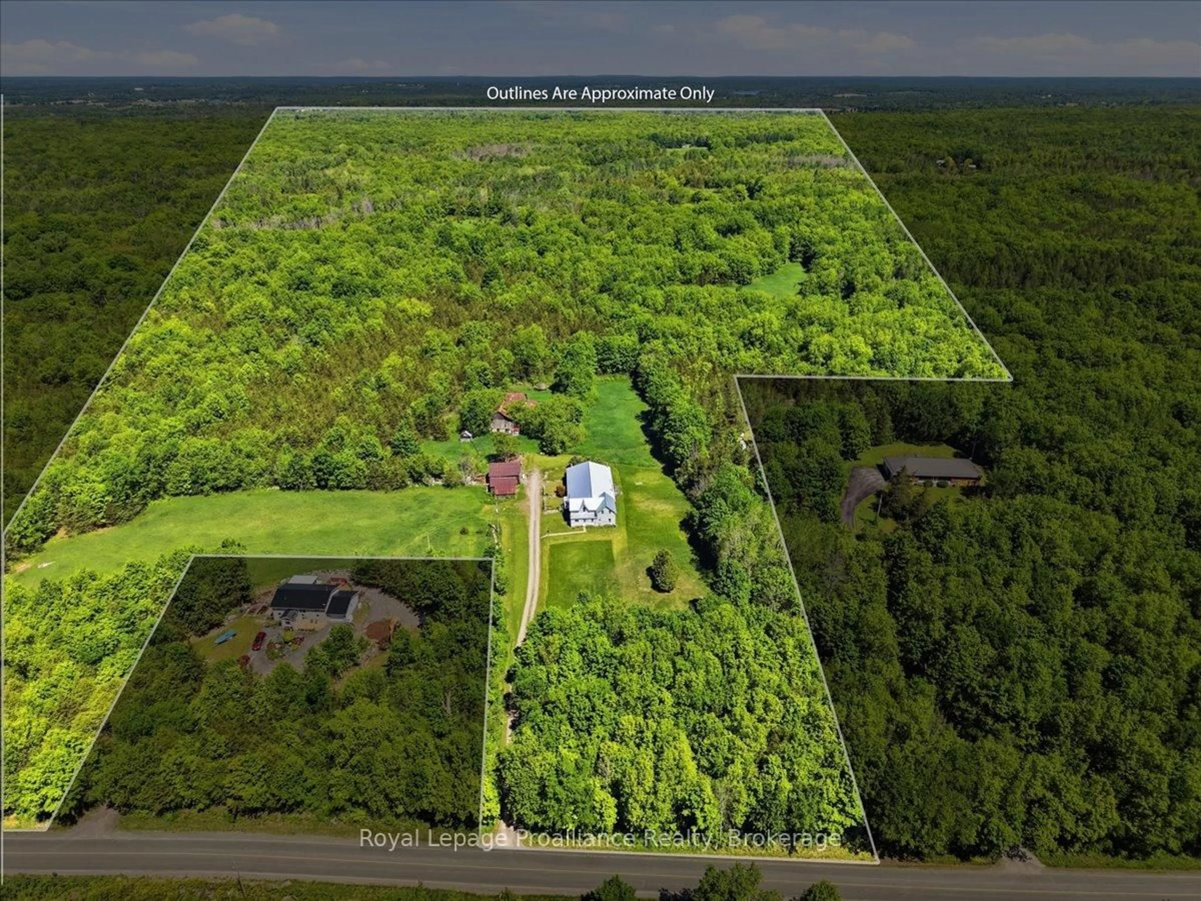 A pic from outside/outdoor area/front of a property/back of a property/a pic from drone, forest/trees view for 1401 Vanderwater Rd, Thomasburg Ontario K0K 3H0