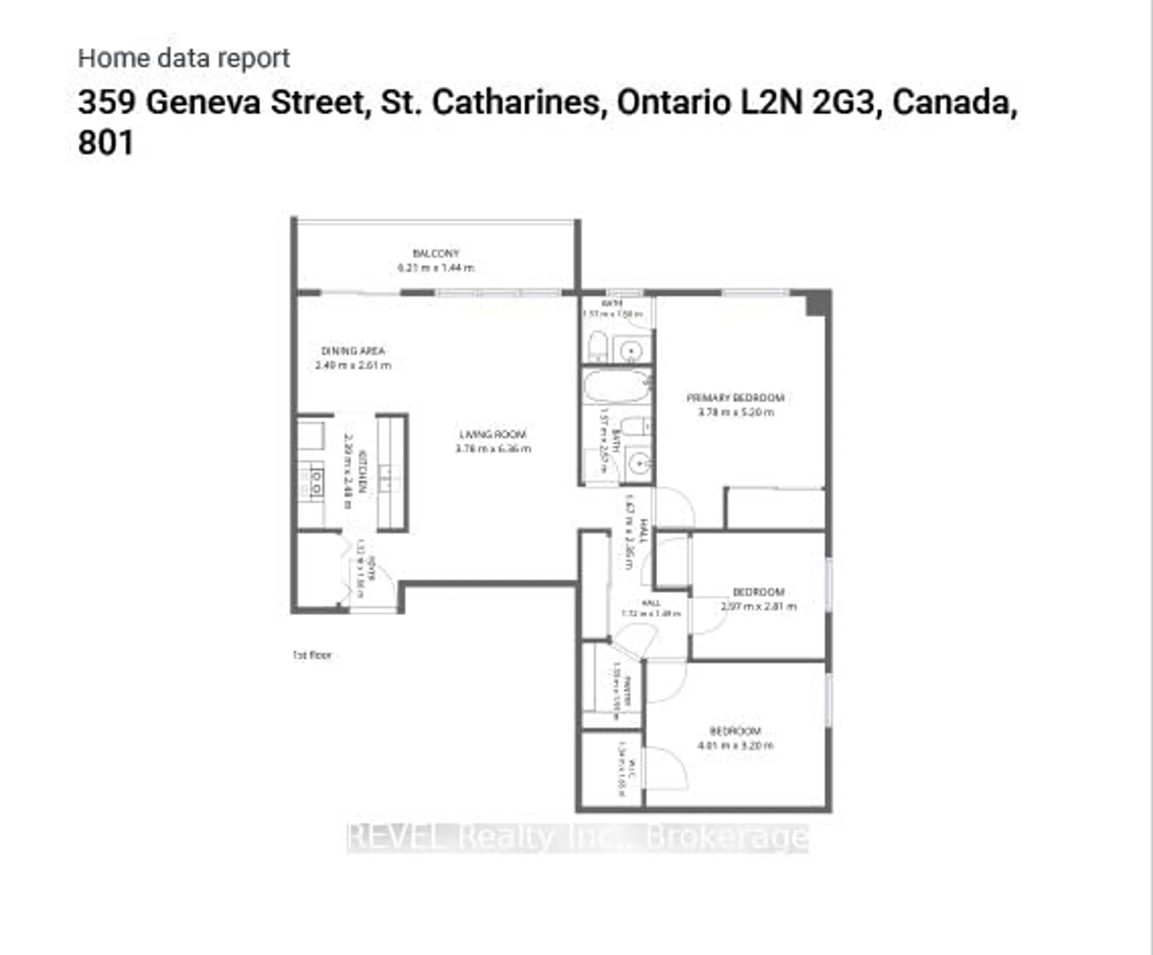 Floor plan for 359 Geneva St #801, St. Catharines Ontario L2N 2G5