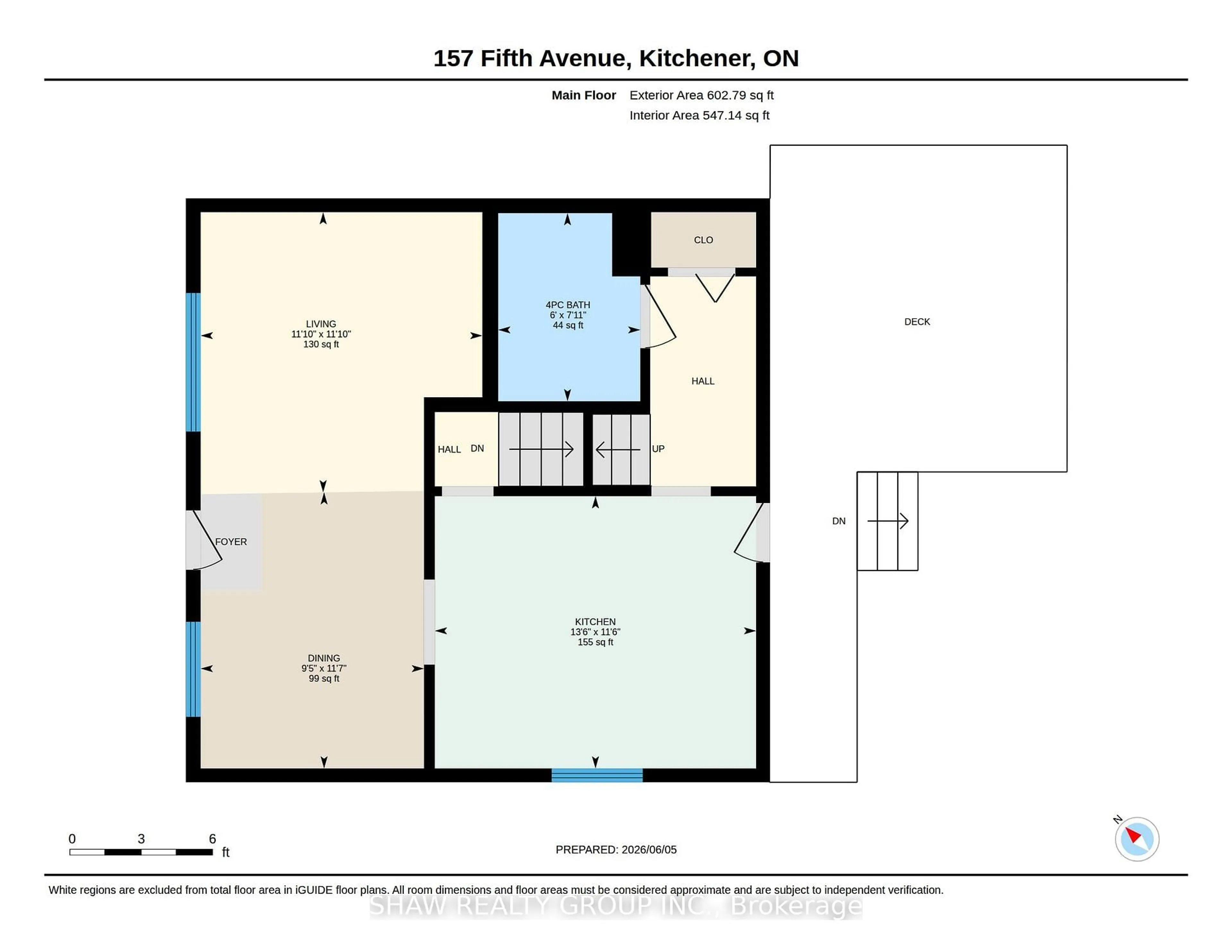 Floor plan for 157 Fifth Ave, Kitchener Ontario N2C 1P6