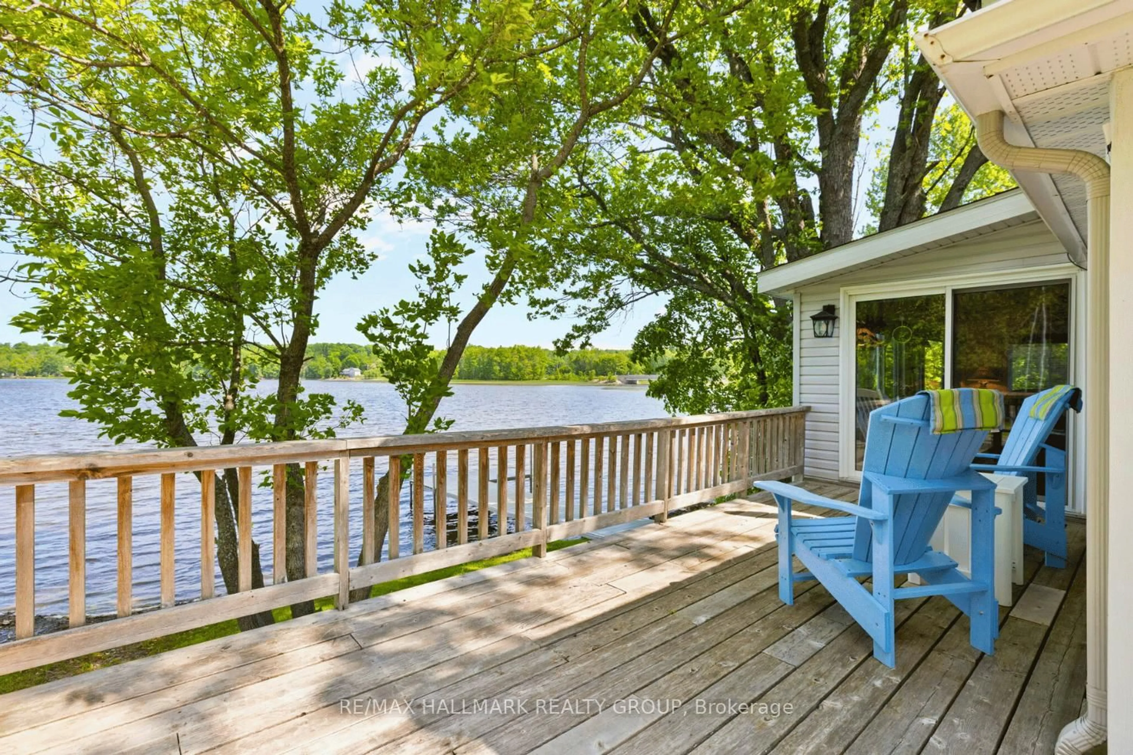 Patio, water/lake/river/ocean view for 118 Hall Shore Rd, Mcdonalds Corners Ontario K0G 1M0