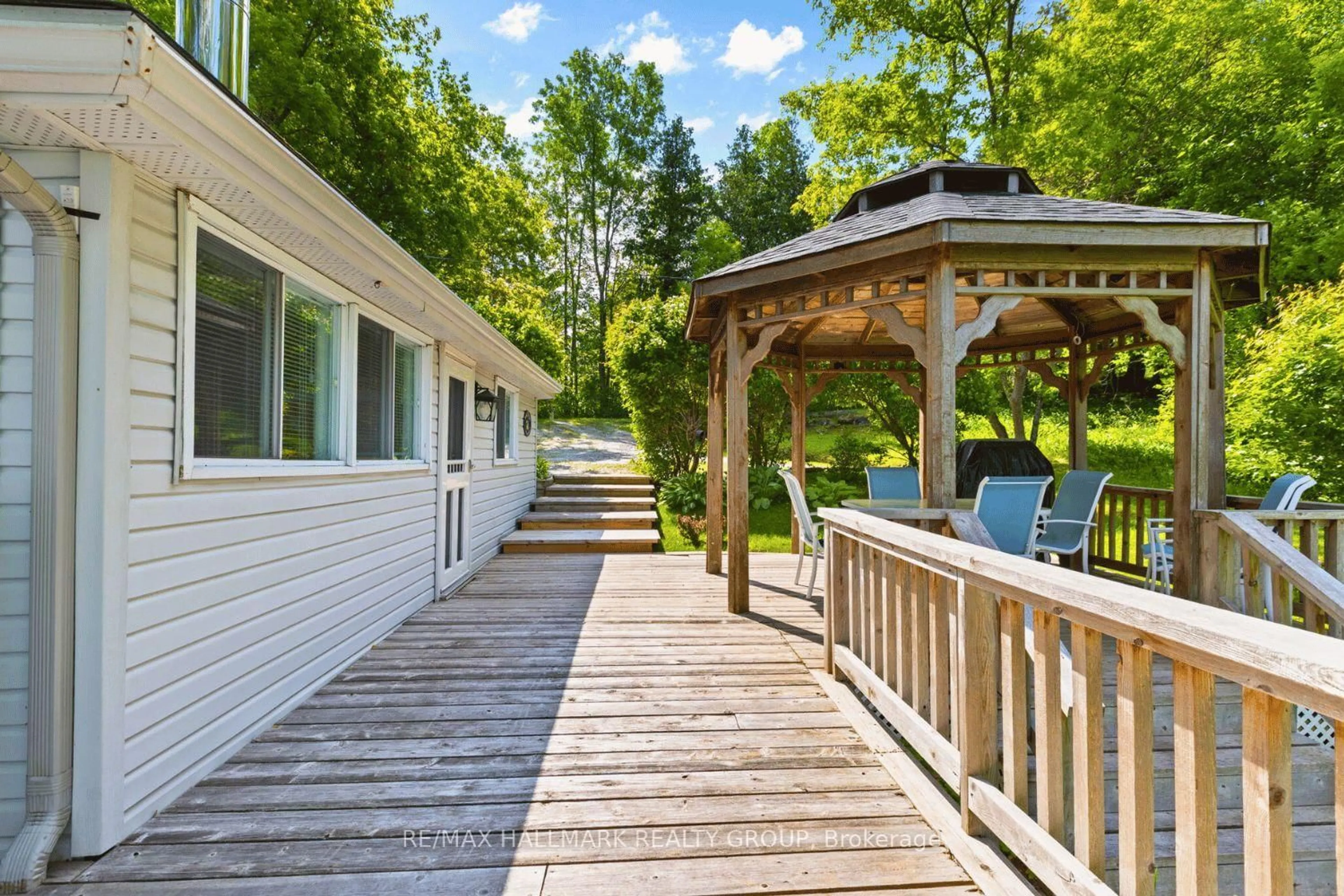 Patio, water/lake/river/ocean view for 118 Hall Shore Rd, Mcdonalds Corners Ontario K0G 1M0