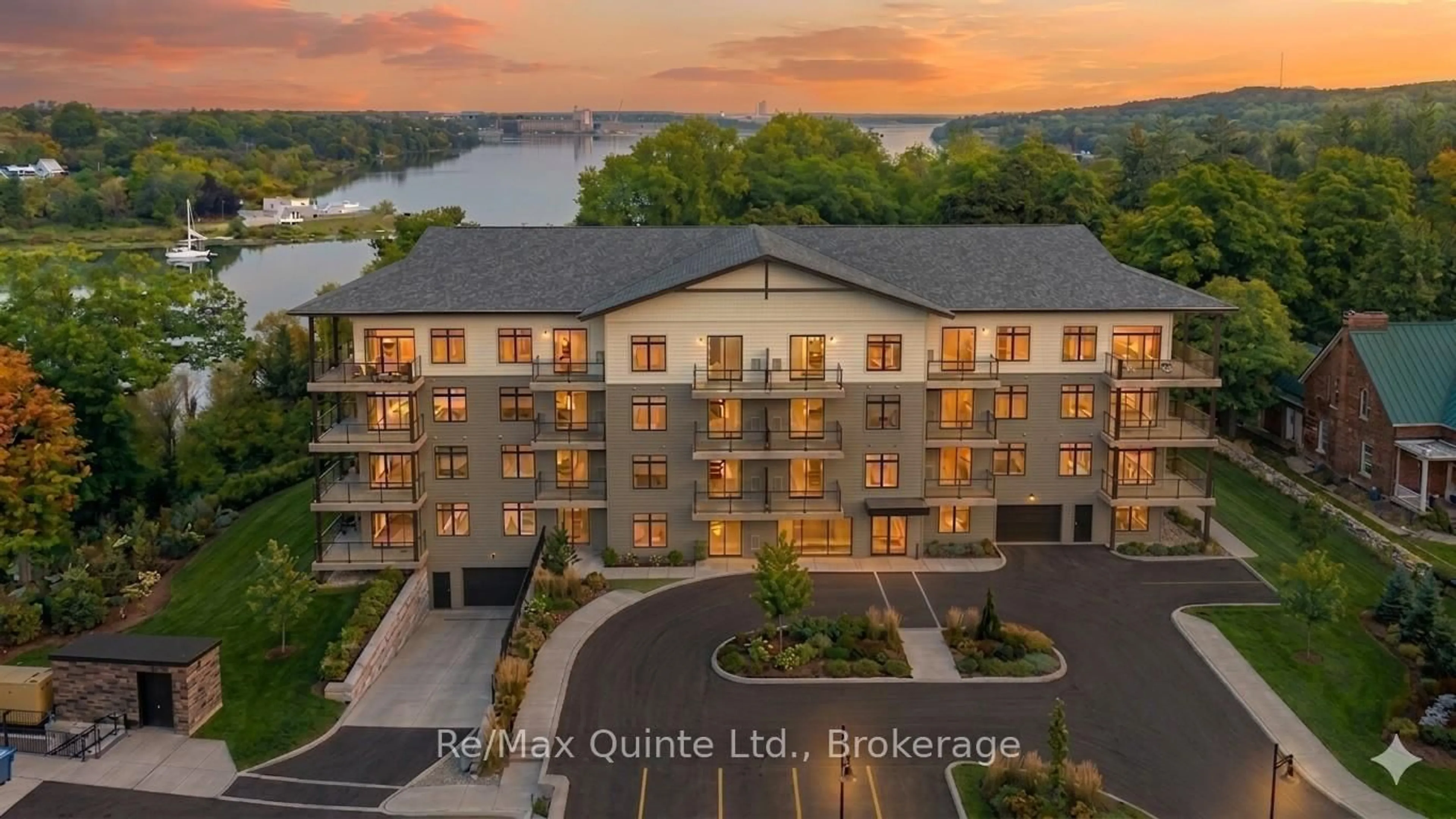 A pic from outside/outdoor area/front of a property/back of a property/a pic from drone, water/lake/river/ocean view for 12 Clara Dr #409, Prince Edward County Ontario K0K 2T0