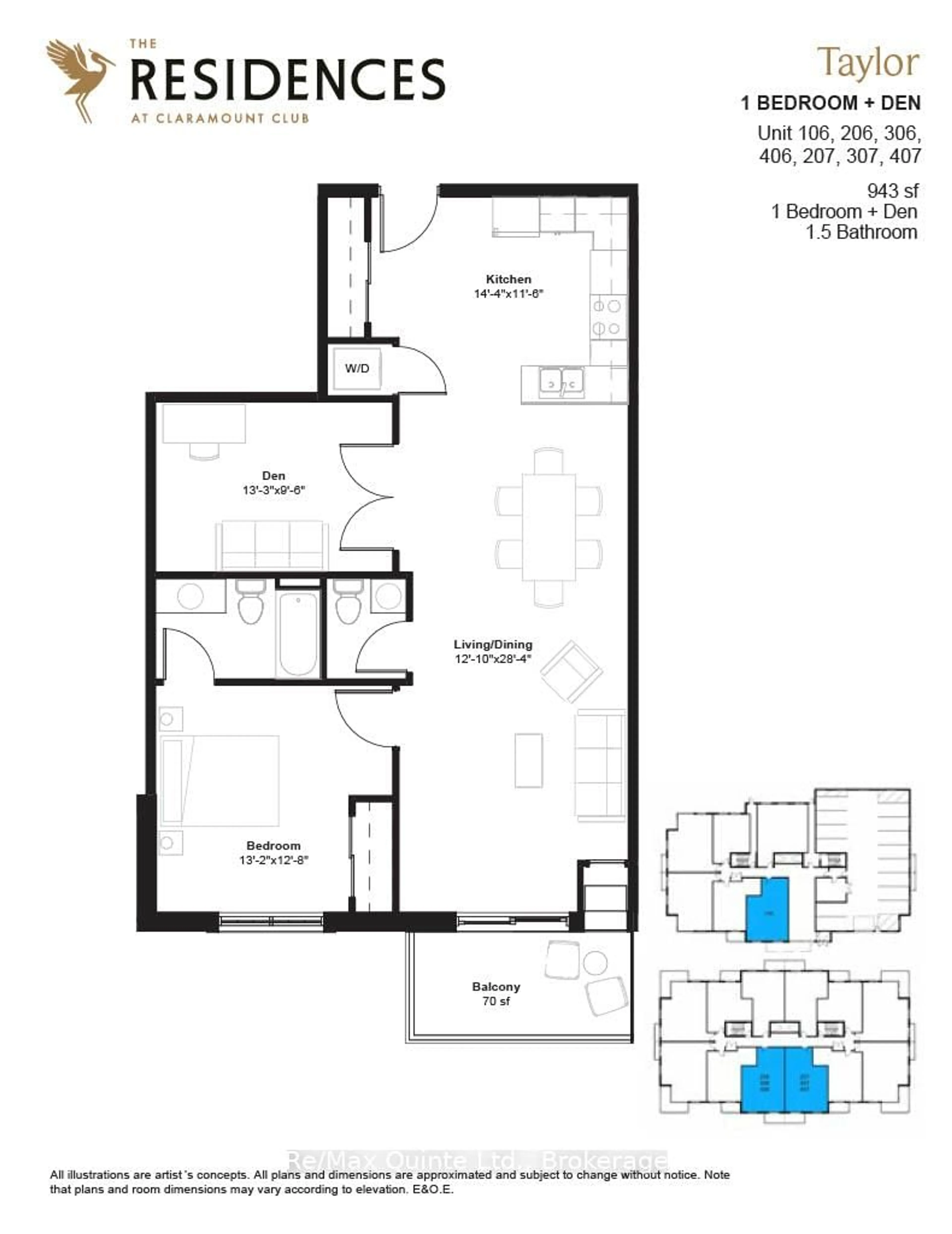 Floor plan for 12 Clara Dr #406, Prince Edward County Ontario K0K 2T0