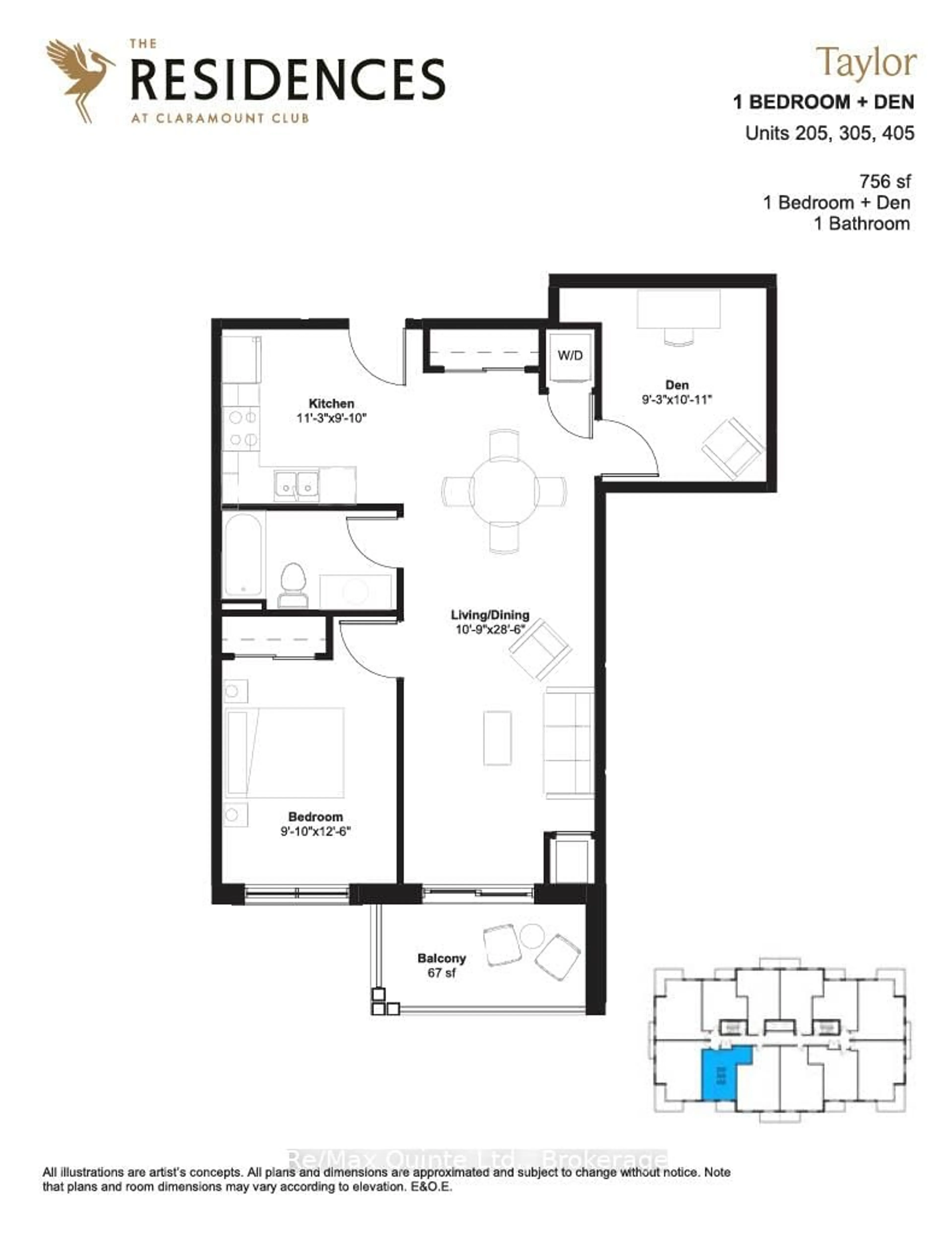 Floor plan for 12 Clara Dr #405, Prince Edward County Ontario K0K 2T0