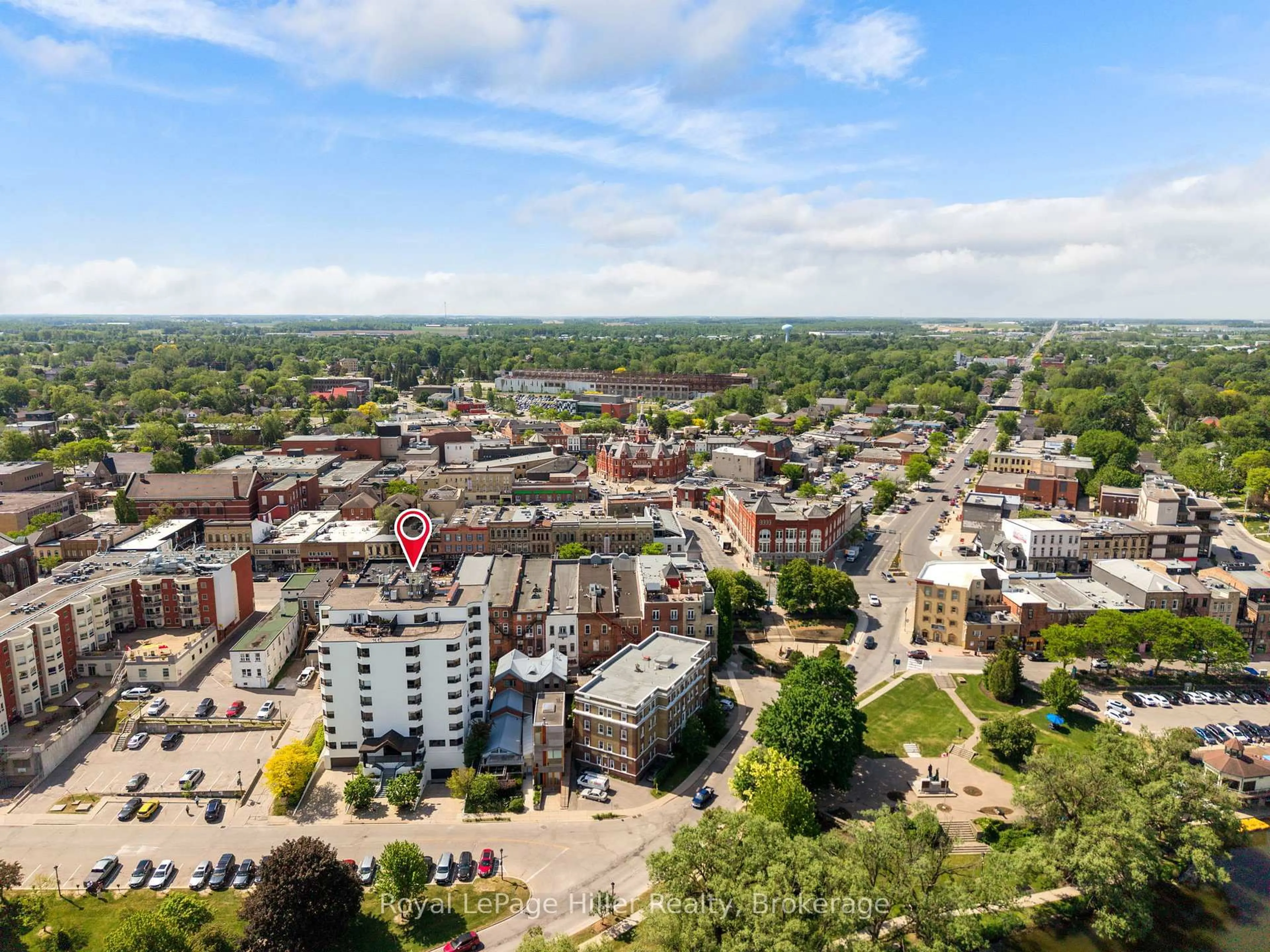 A pic from outside/outdoor area/front of a property/back of a property/a pic from drone, city buildings view from balcony for 11 Cobourg St #103, Stratford Ontario N5A 3E4