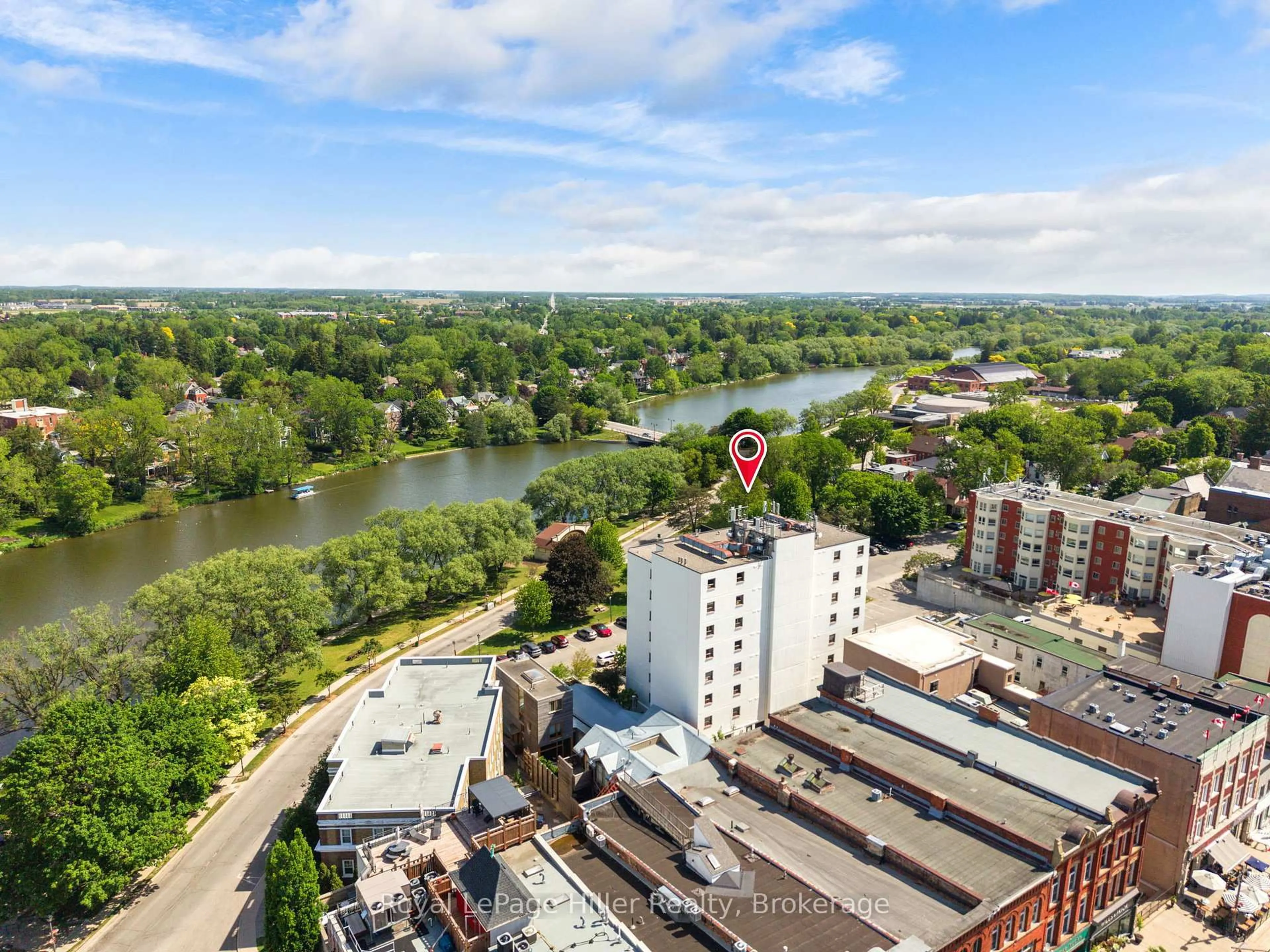 A pic from outside/outdoor area/front of a property/back of a property/a pic from drone, city buildings view from balcony for 11 Cobourg St #103, Stratford Ontario N5A 3E4