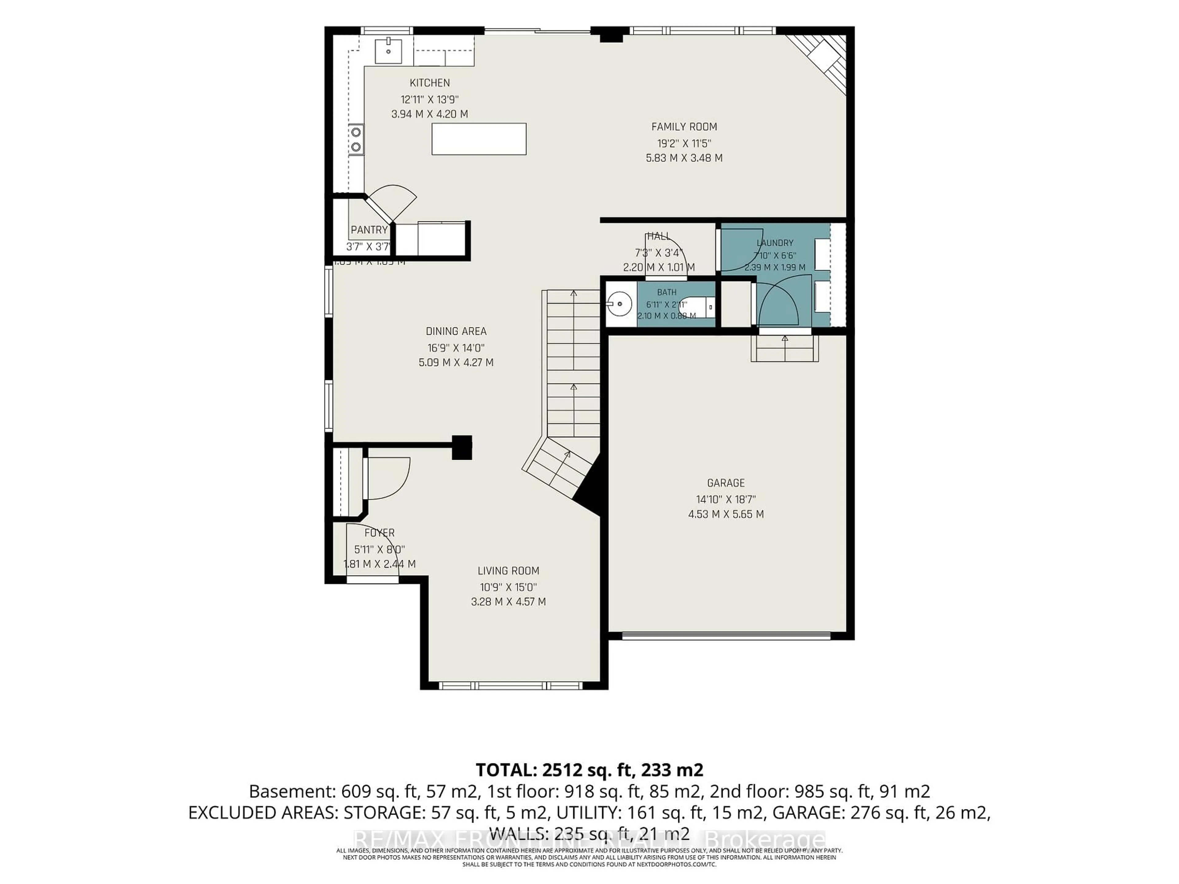 Floor plan for 37 Calderwood Way, Ottawa Ontario K2J 5L9