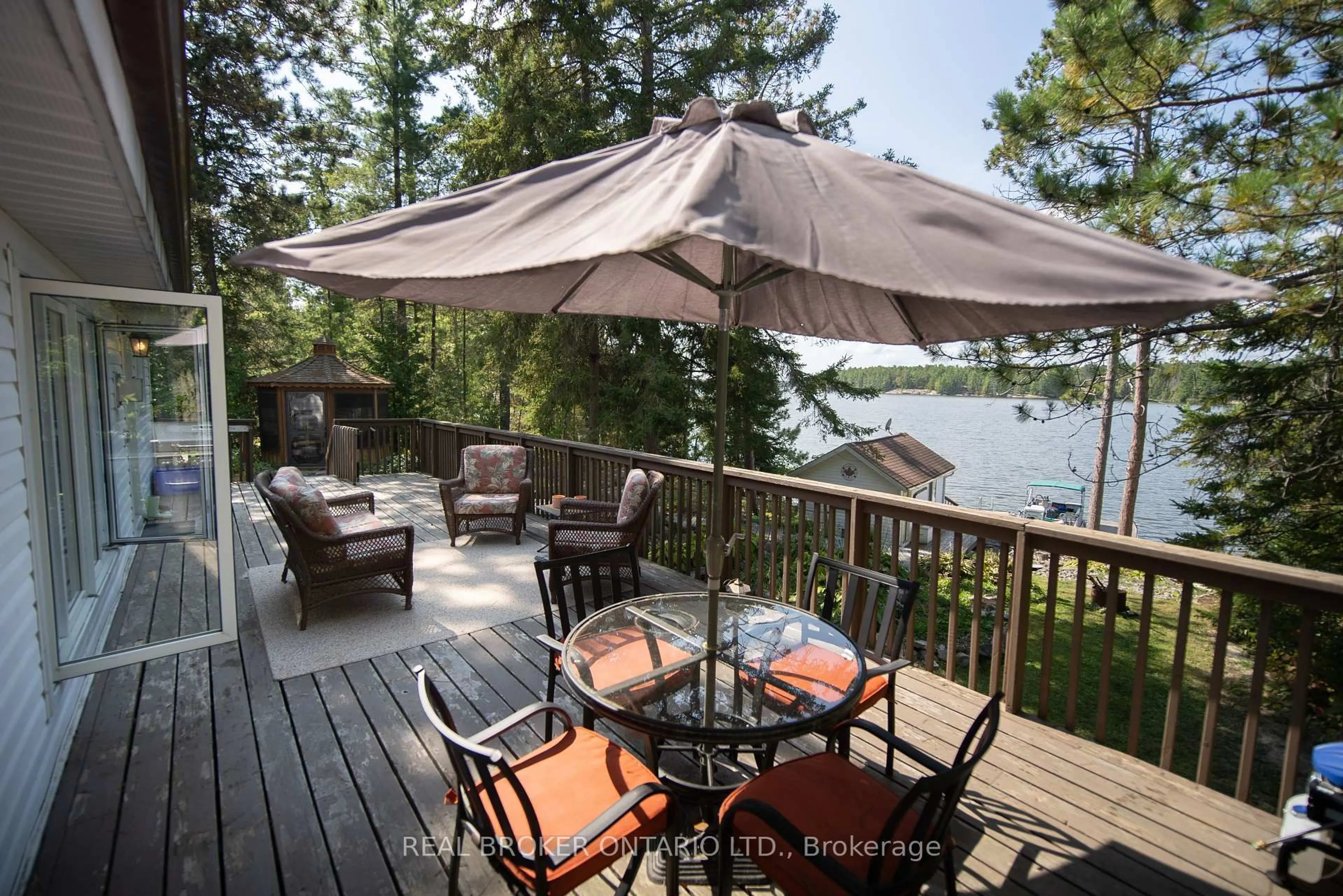 Patio, water/lake/river/ocean view for 75 Dumart Rd, West Nipissing Ontario P0M 2W0