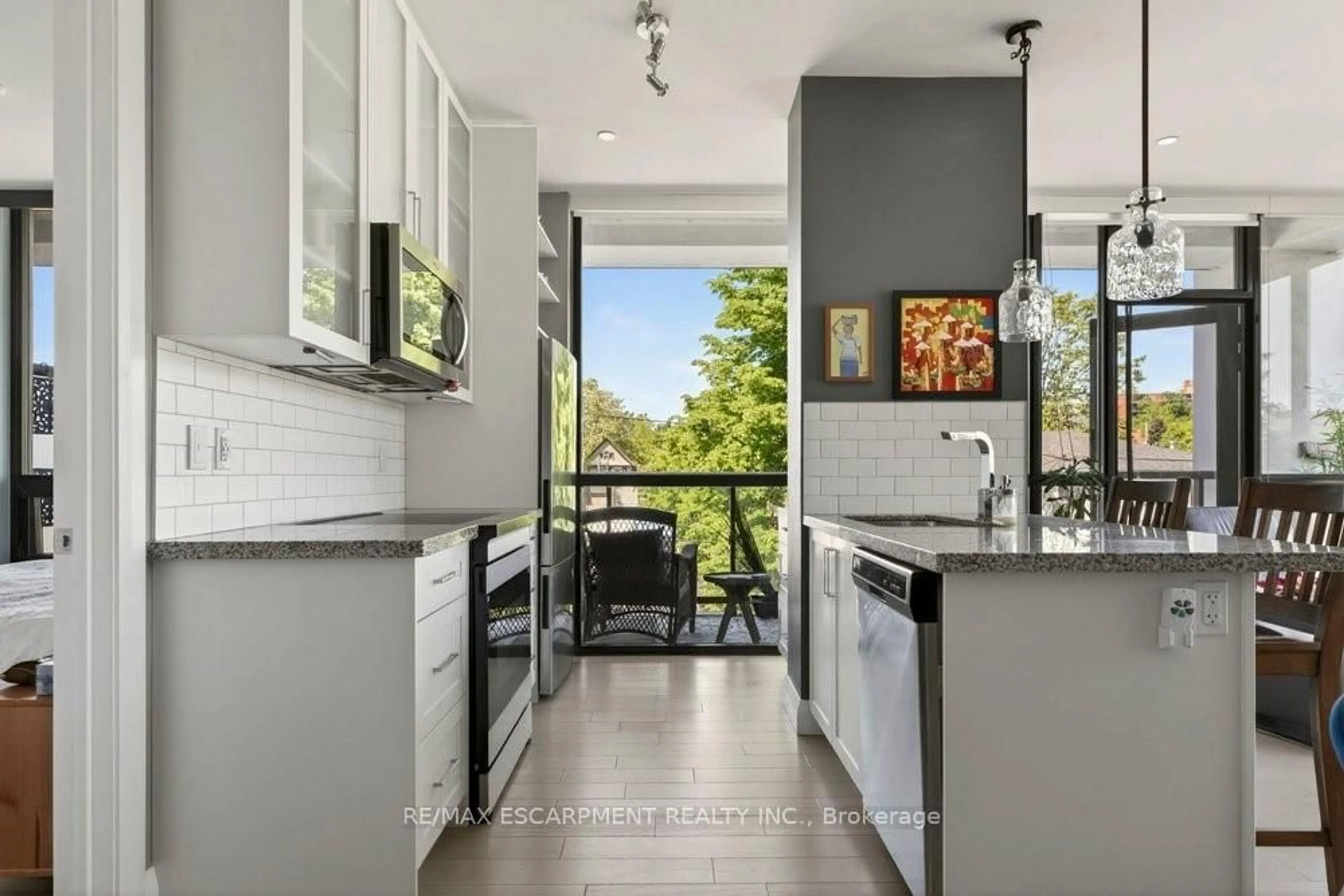 Contemporary kitchen, ceramic/tile floor for 101 Locke St #212, Hamilton Ontario L8P 4A6
