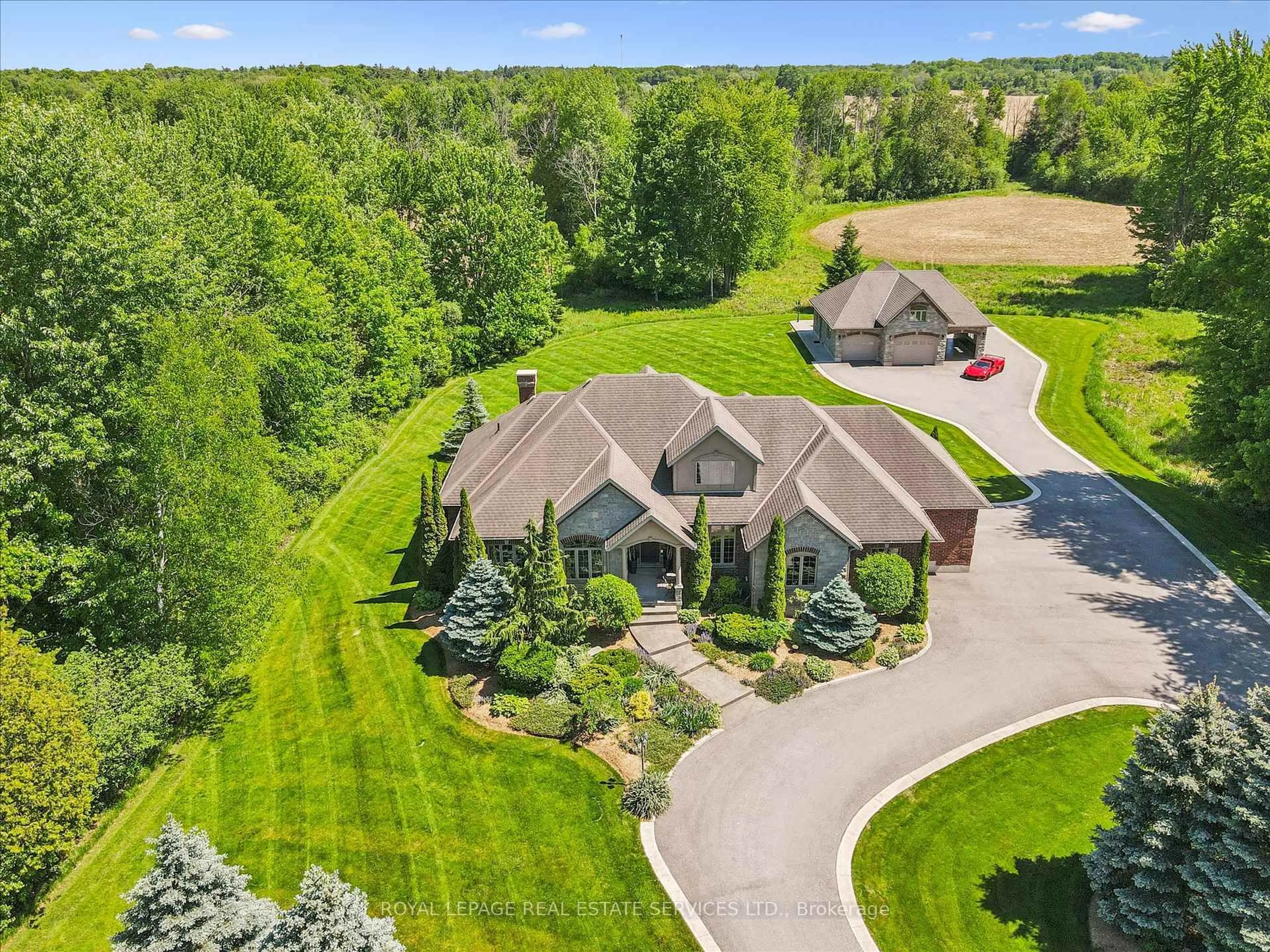 A pic from outside/outdoor area/front of a property/back of a property/a pic from drone, unknown for 6505 Concession 1 #RR2, Puslinch Ontario N0B 2J0
