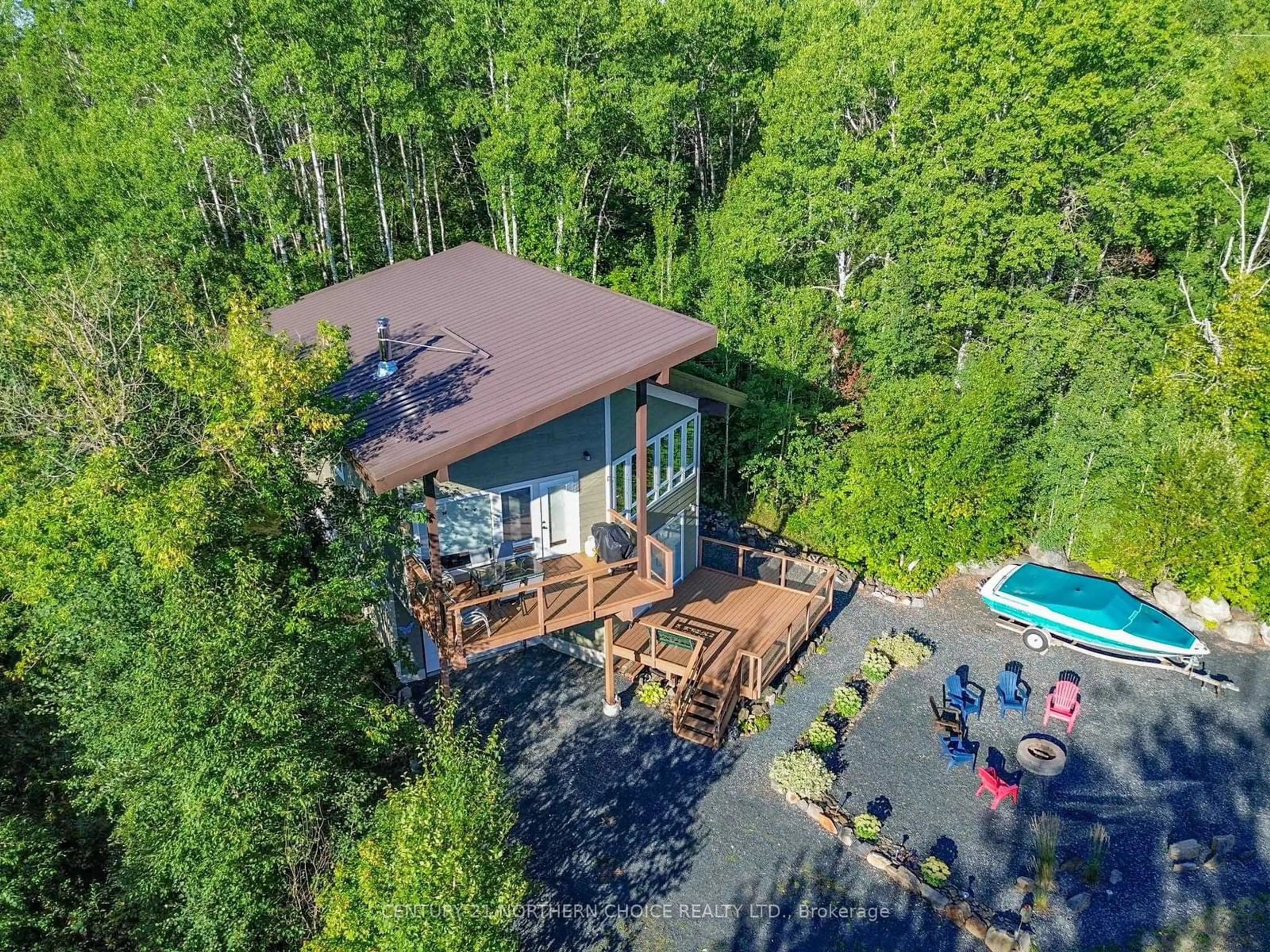 A pic from outside/outdoor area/front of a property/back of a property/a pic from drone, forest/trees view for 25 Royal Lake, Kenora Remote Area Ontario P0X 1S0