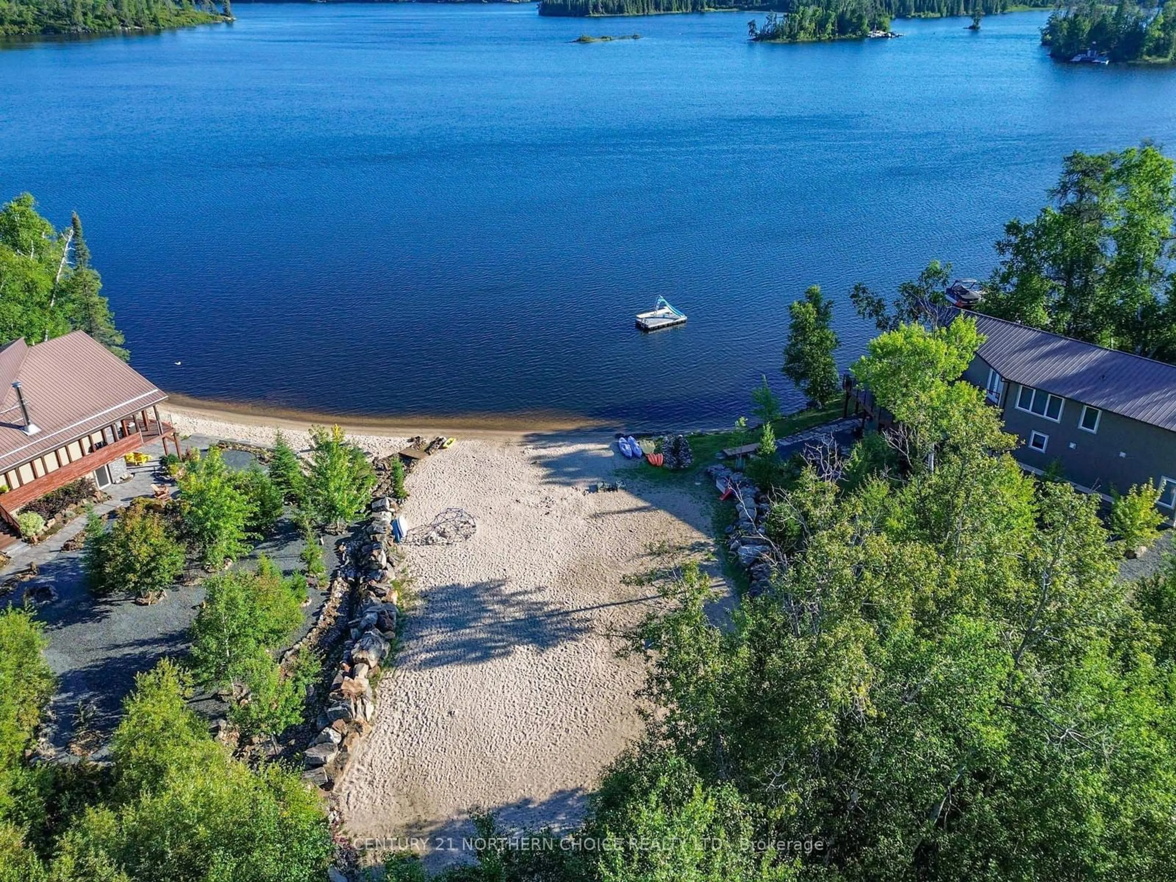 A pic from outside/outdoor area/front of a property/back of a property/a pic from drone, water/lake/river/ocean view for 25 Royal Lake, Kenora Remote Area Ontario P0X 1S0