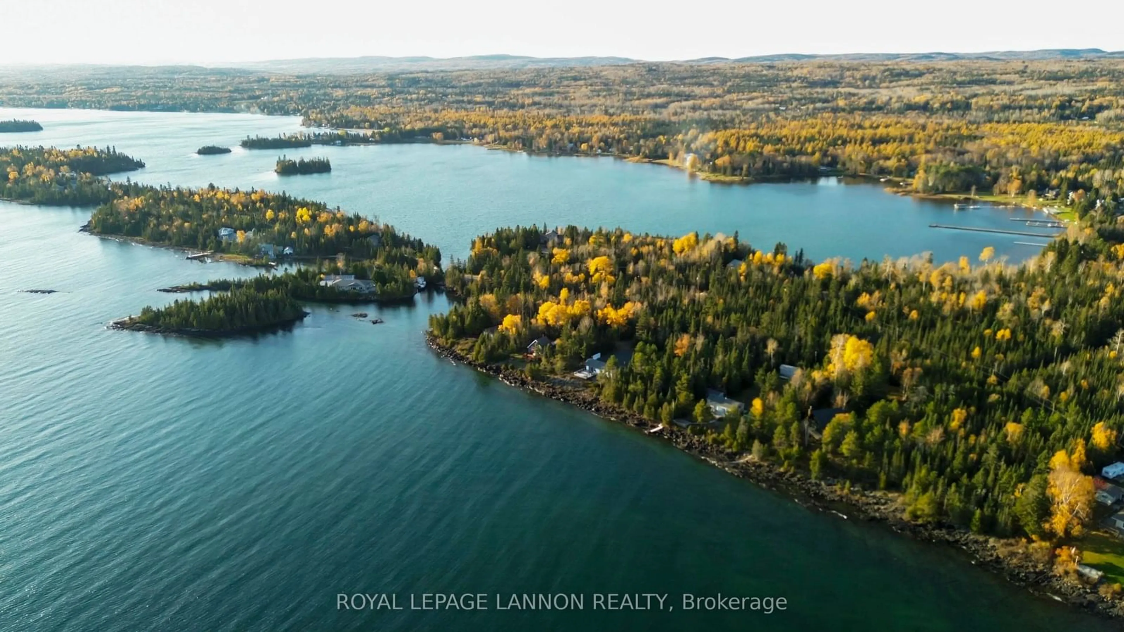 A pic from outside/outdoor area/front of a property/back of a property/a pic from drone, water/lake/river/ocean view for 351 Amethyst Harbour Cliff Rd, Shuniah Ontario P7A 0B4