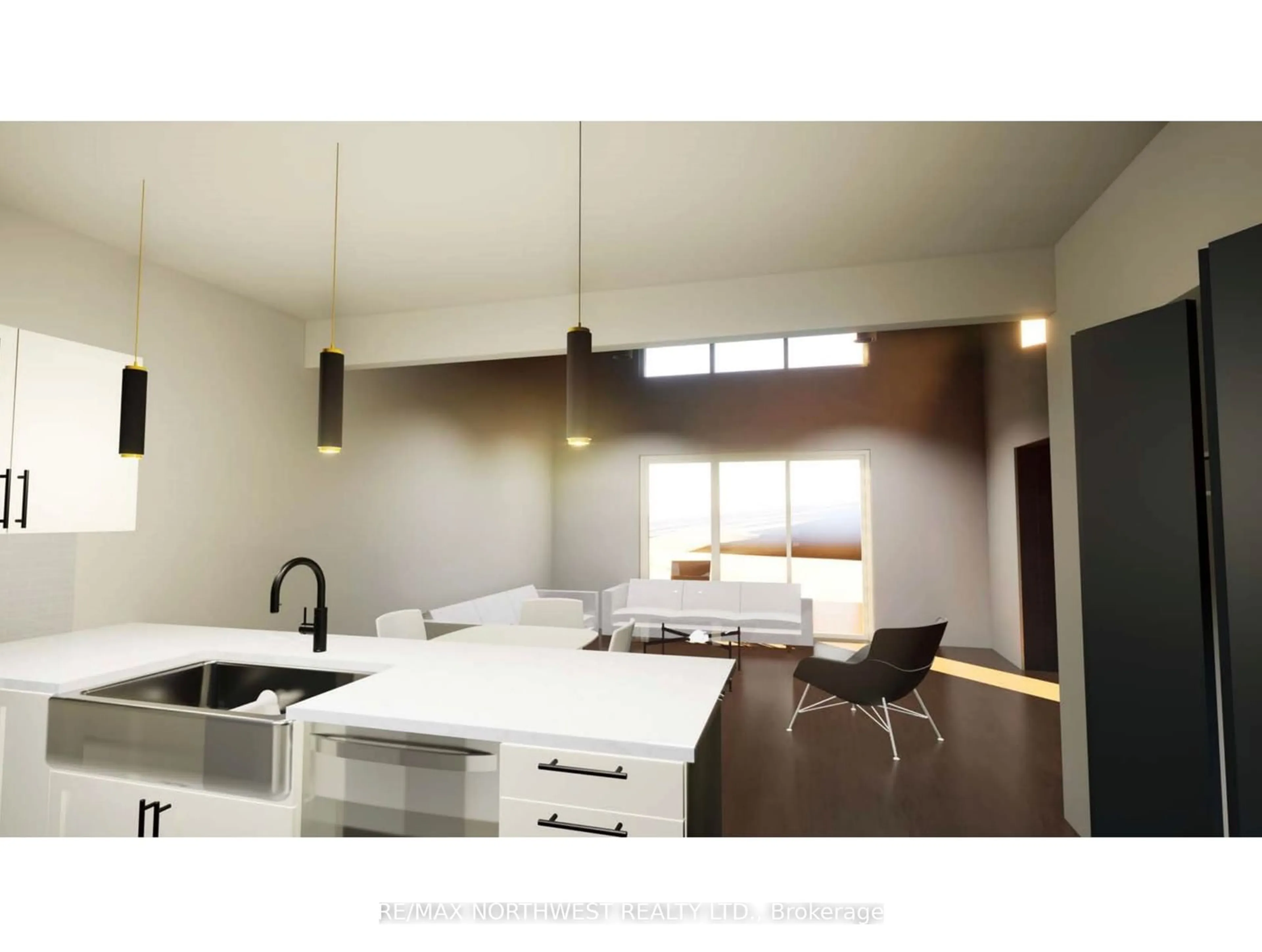 Open concept kitchen, unknown for 1308 Fourth Street S ##4, Kenora Ontario P9N 4G9