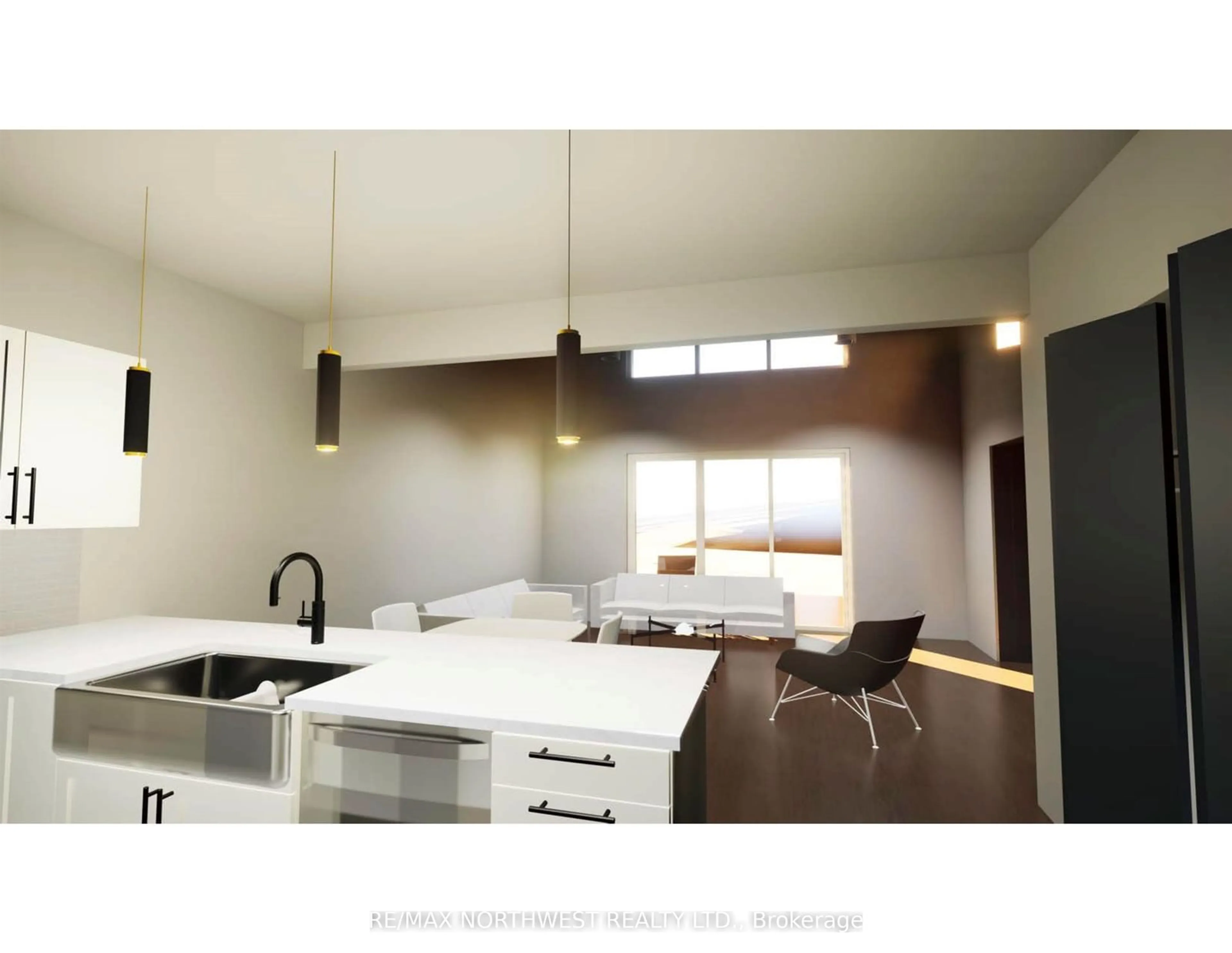 Open concept kitchen, unknown for 1308 Fourth Street S ##5, Kenora Ontario P9N 4G9