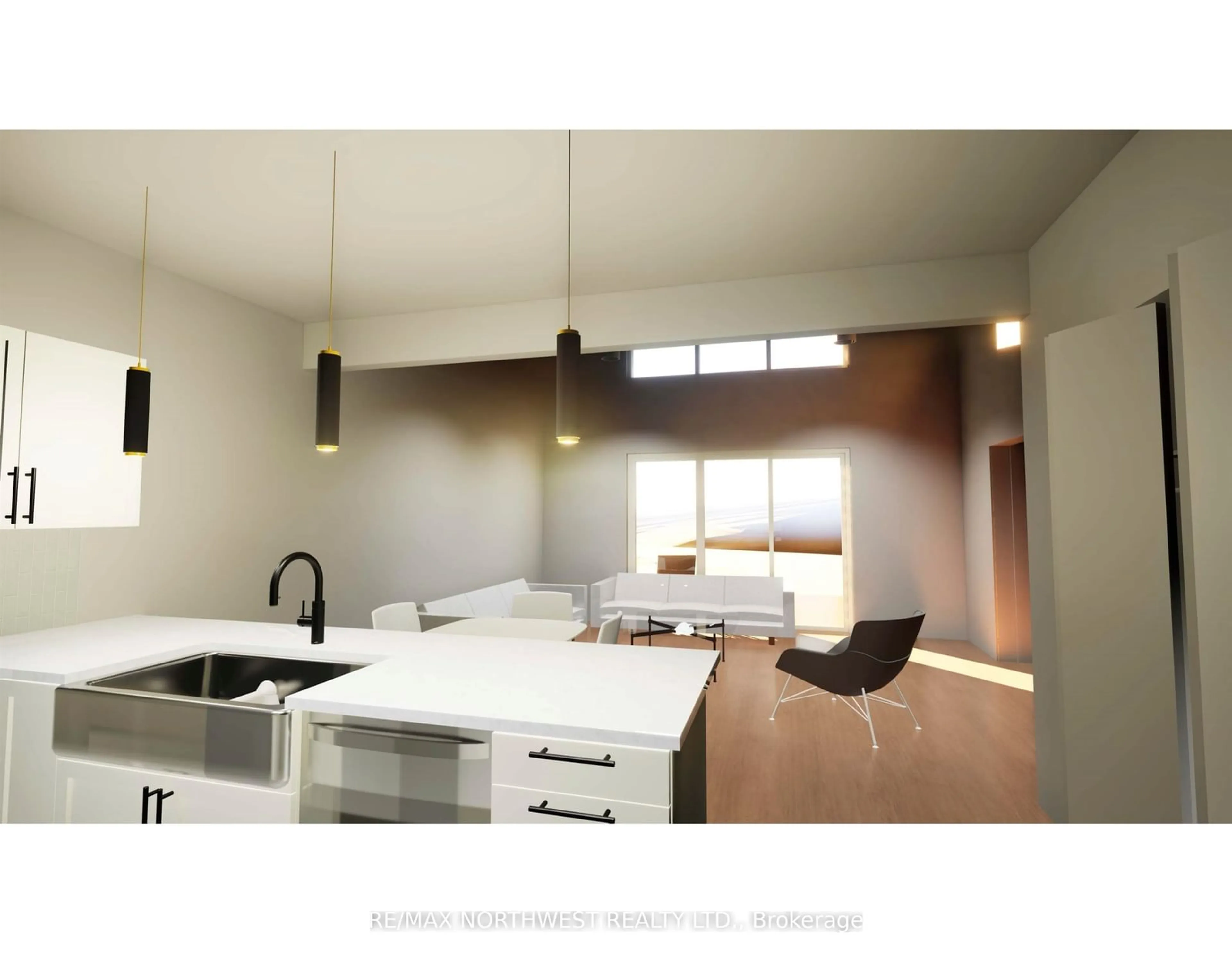Open concept kitchen, unknown for 1308 Fourth Street S ##5, Kenora Ontario P9N 4G9