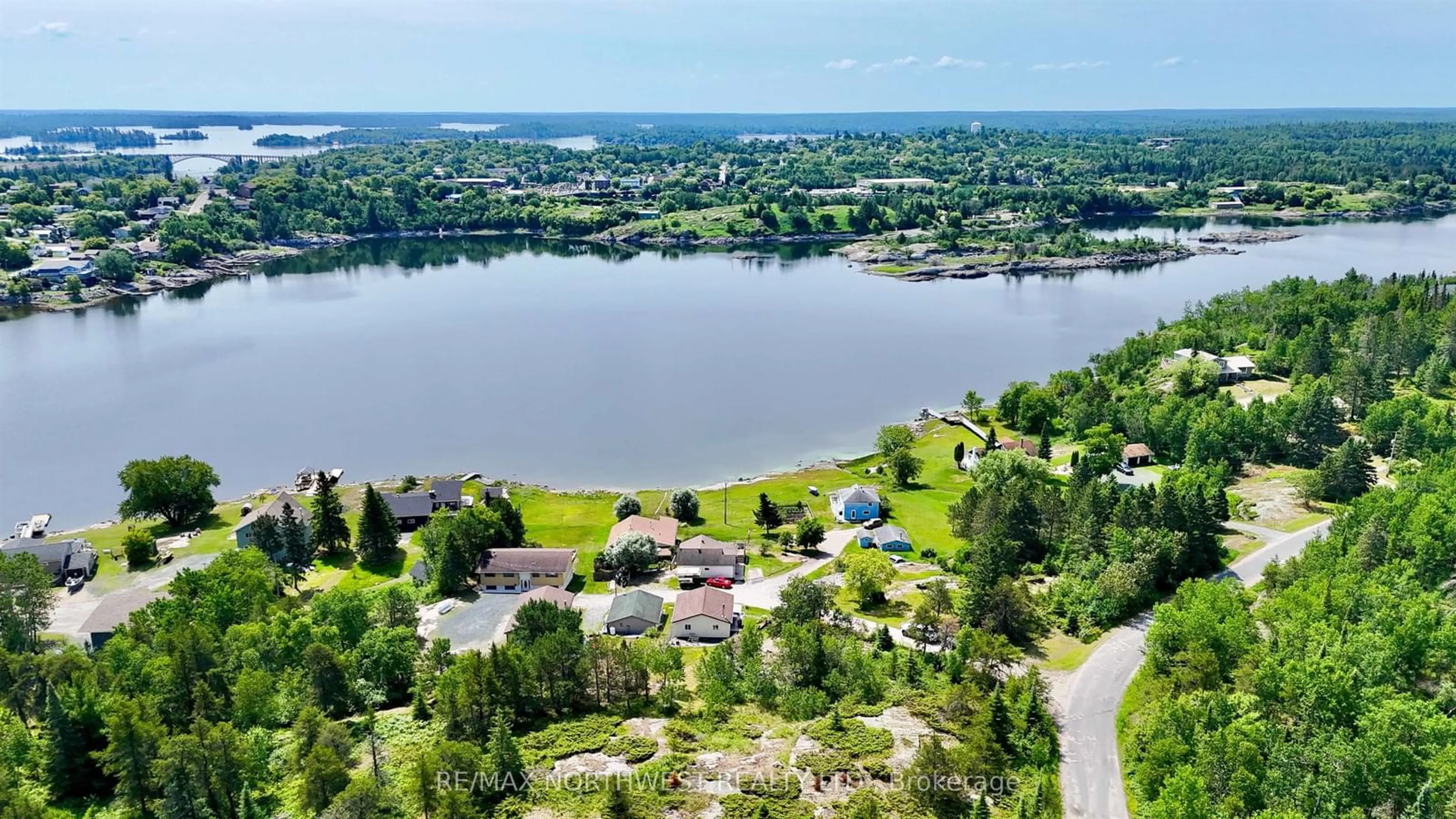 A pic from outside/outdoor area/front of a property/back of a property/a pic from drone, water/lake/river/ocean view for 36C Duffus Road, Kenora Ontario P0X 1C0