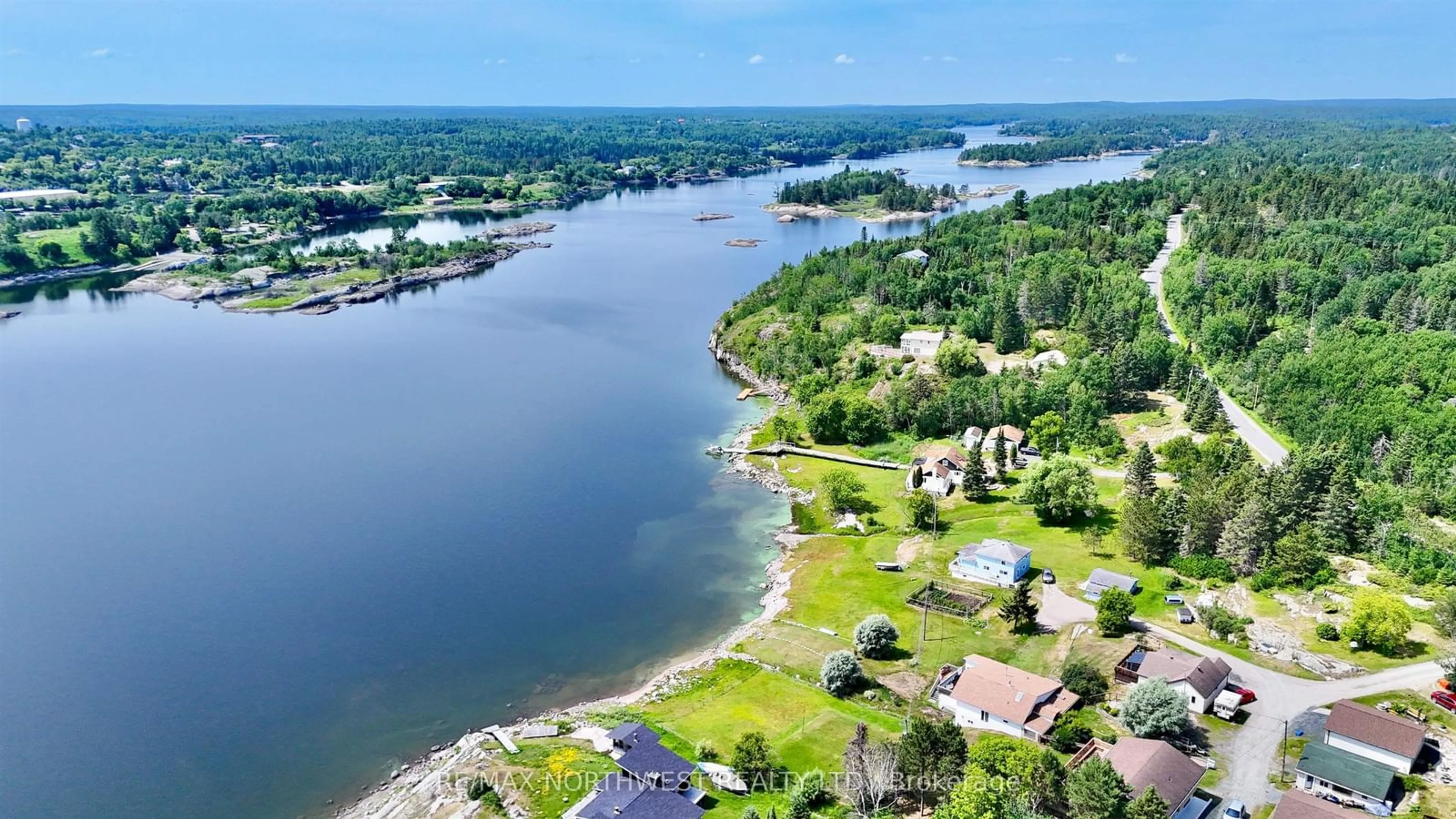 A pic from outside/outdoor area/front of a property/back of a property/a pic from drone, water/lake/river/ocean view for 36C Duffus Road, Kenora Ontario P0X 1C0