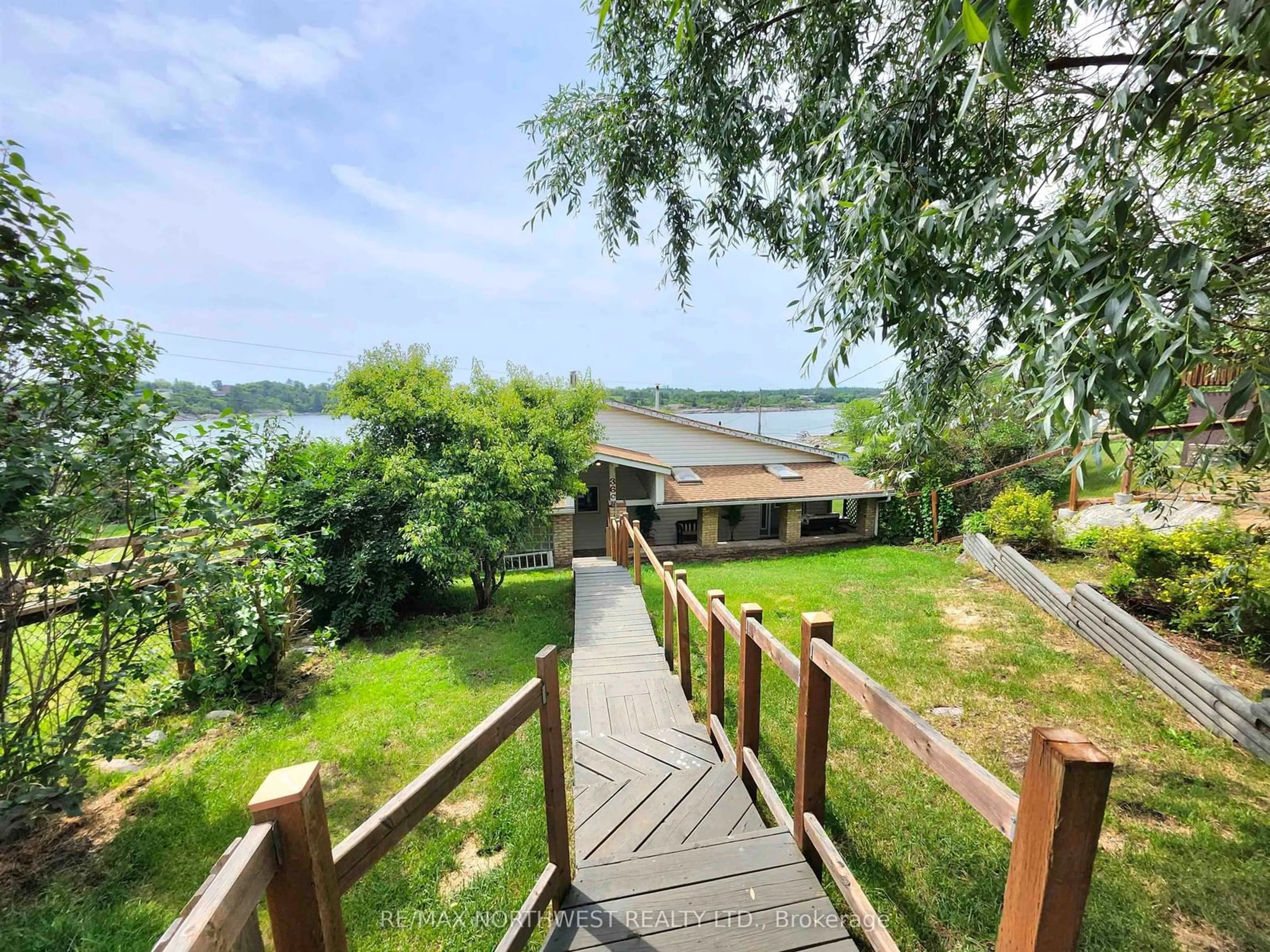 A pic from outside/outdoor area/front of a property/back of a property/a pic from drone, water/lake/river/ocean view for 36C Duffus Road, Kenora Ontario P0X 1C0