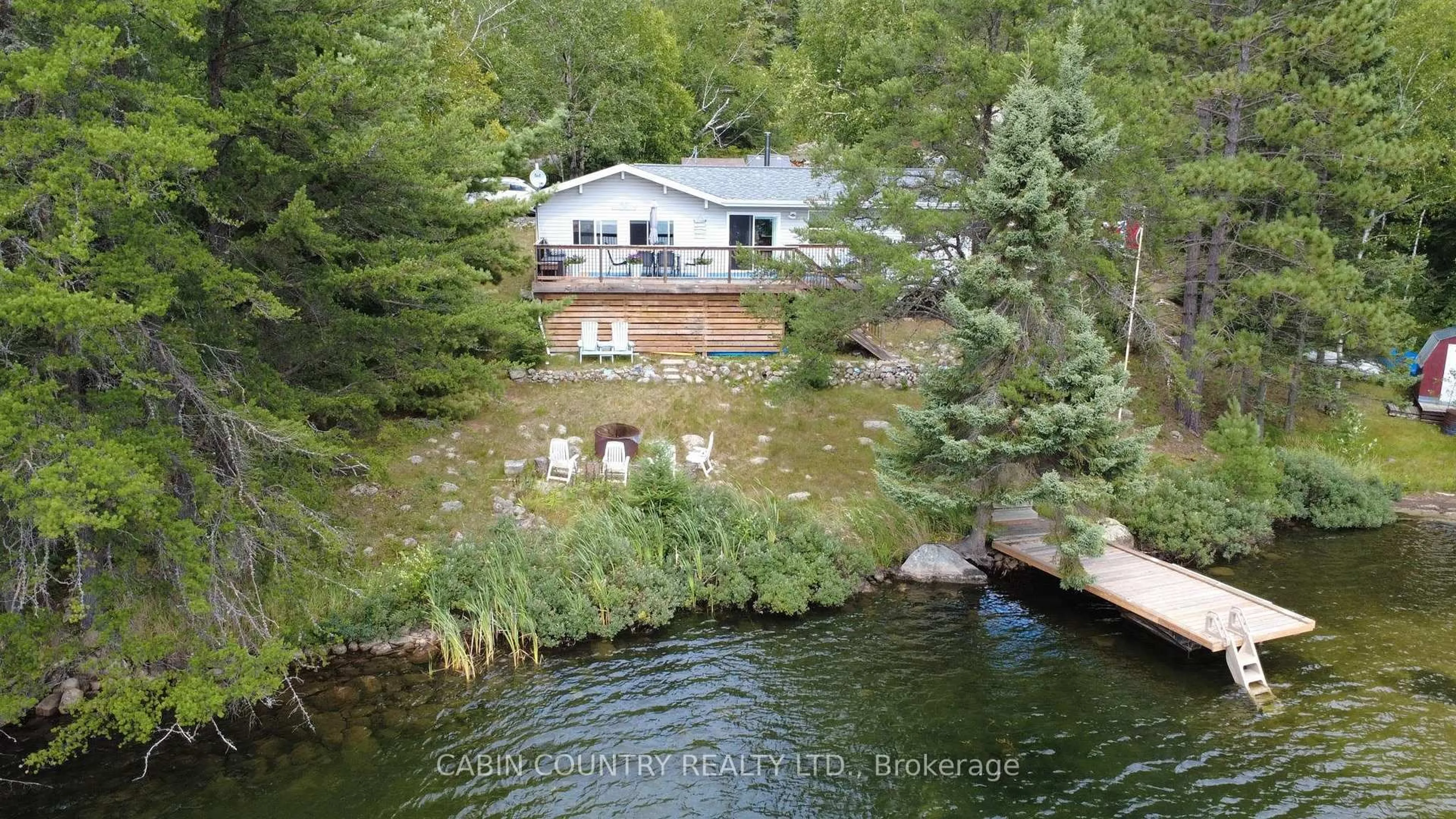 A pic from outside/outdoor area/front of a property/back of a property/a pic from drone, water/lake/river/ocean view for 1842-6B Sherwood Lake Road, Kenora Remote Area Ontario P0X 1H0