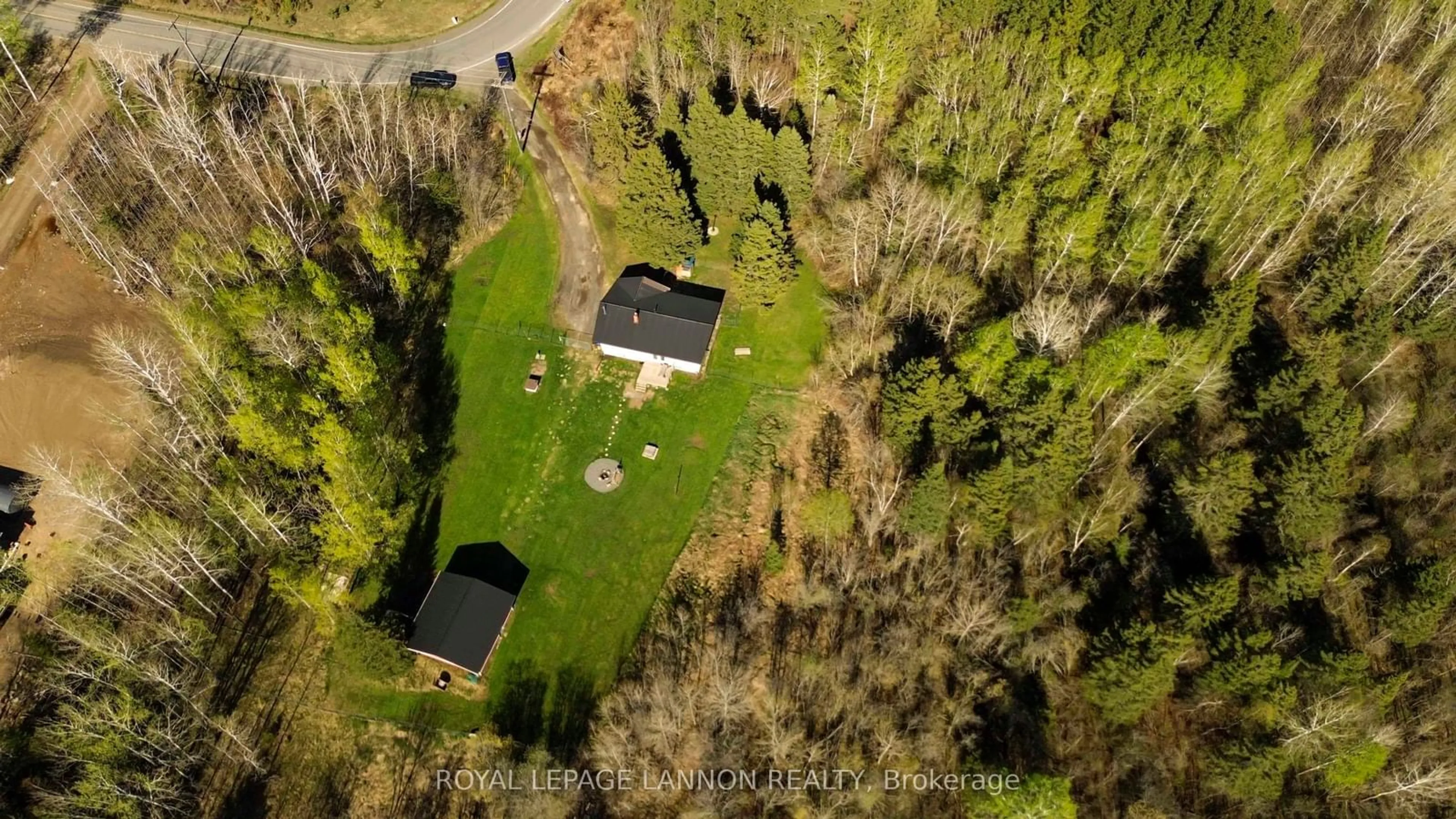 A pic from outside/outdoor area/front of a property/back of a property/a pic from drone, forest/trees view for 6301 Loch Lomond Rd, Thunder Bay Ontario P7K 1C1