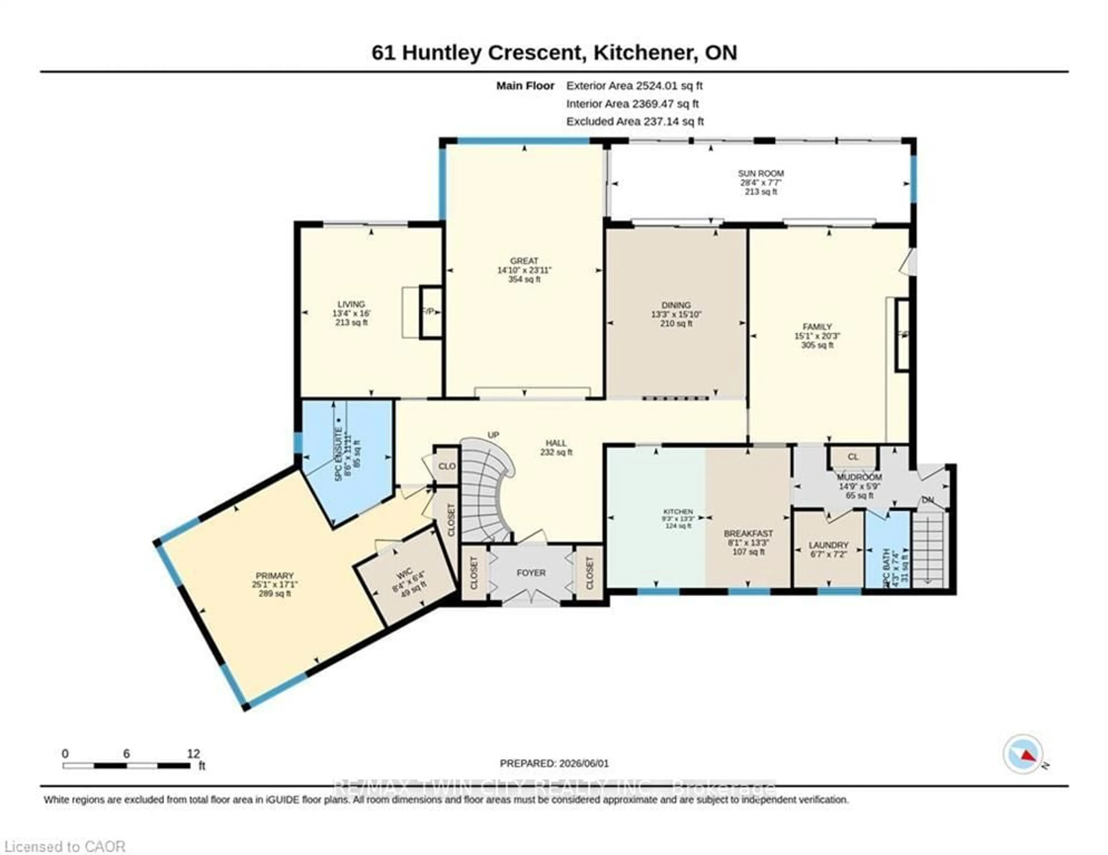 Floor plan for 61 Huntley Cres, Kitchener Ontario N2M 2R4