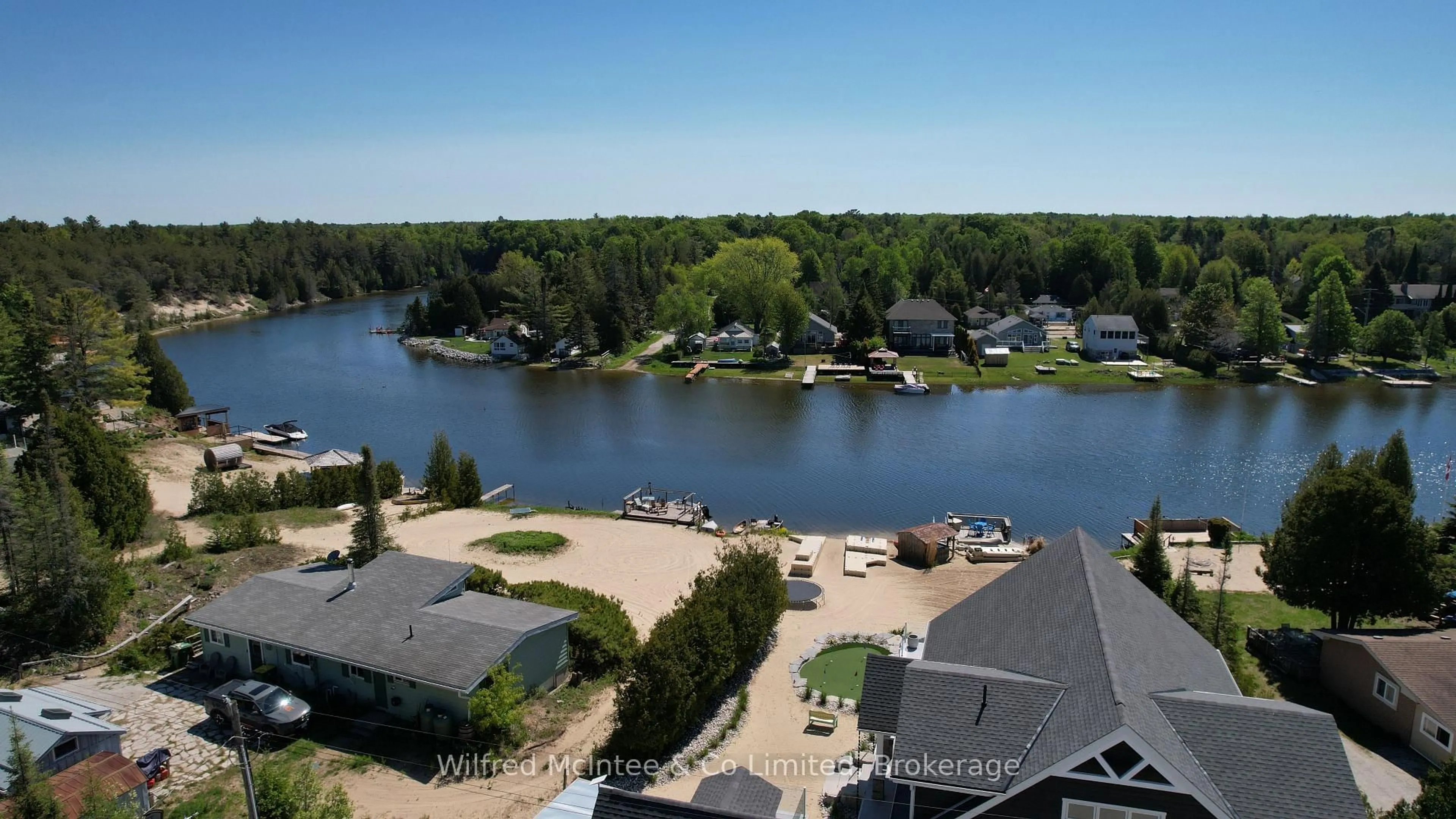 A pic from outside/outdoor area/front of a property/back of a property/a pic from drone, water/lake/river/ocean view for 220 Ogimah Rd, Native Leased Lands Ontario N0H 2G0