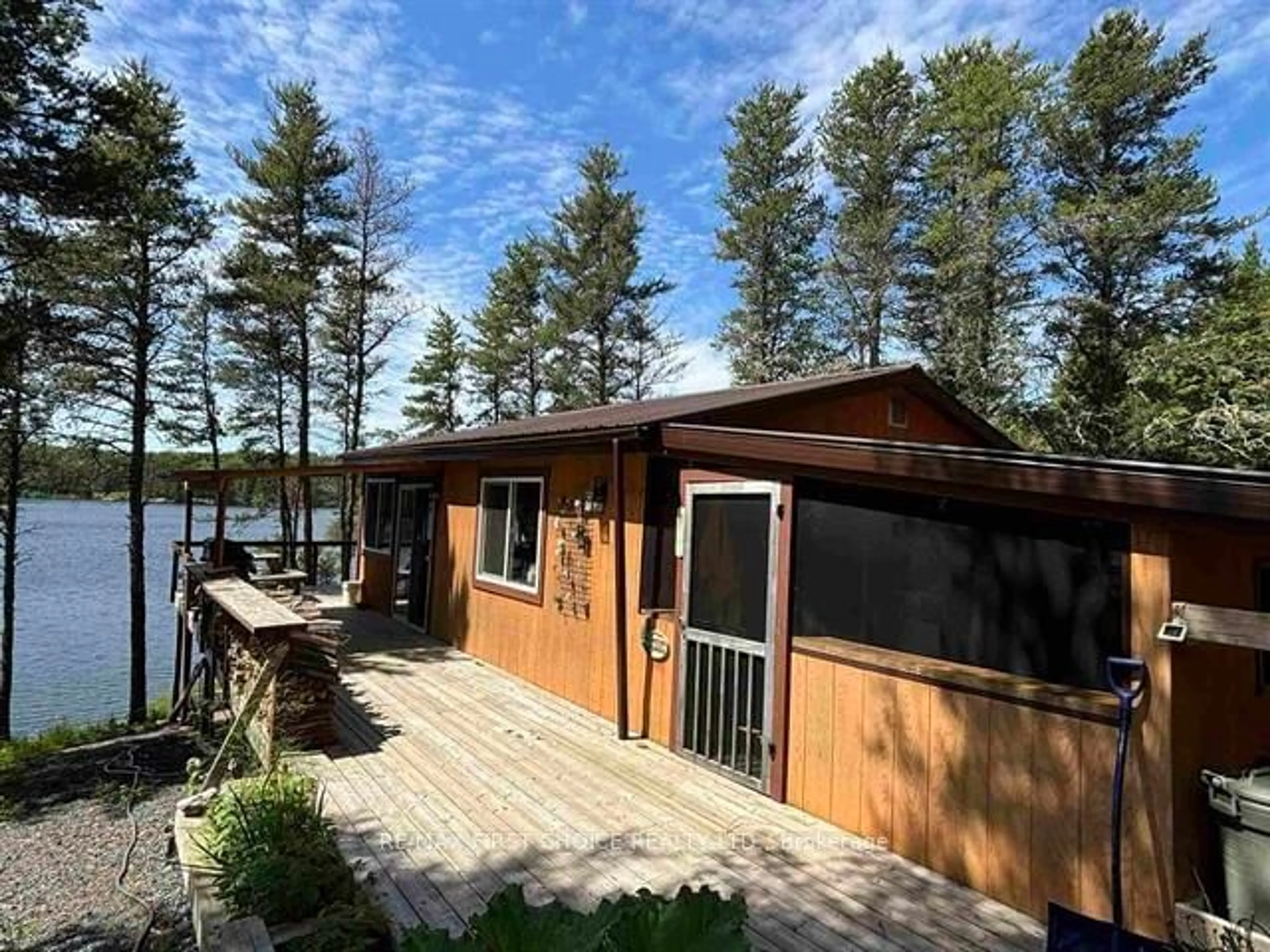 A pic from outside/outdoor area/front of a property/back of a property/a pic from drone, water/lake/river/ocean view for 1 Viking Island, Kenora Remote Area Ontario P0X 1C0