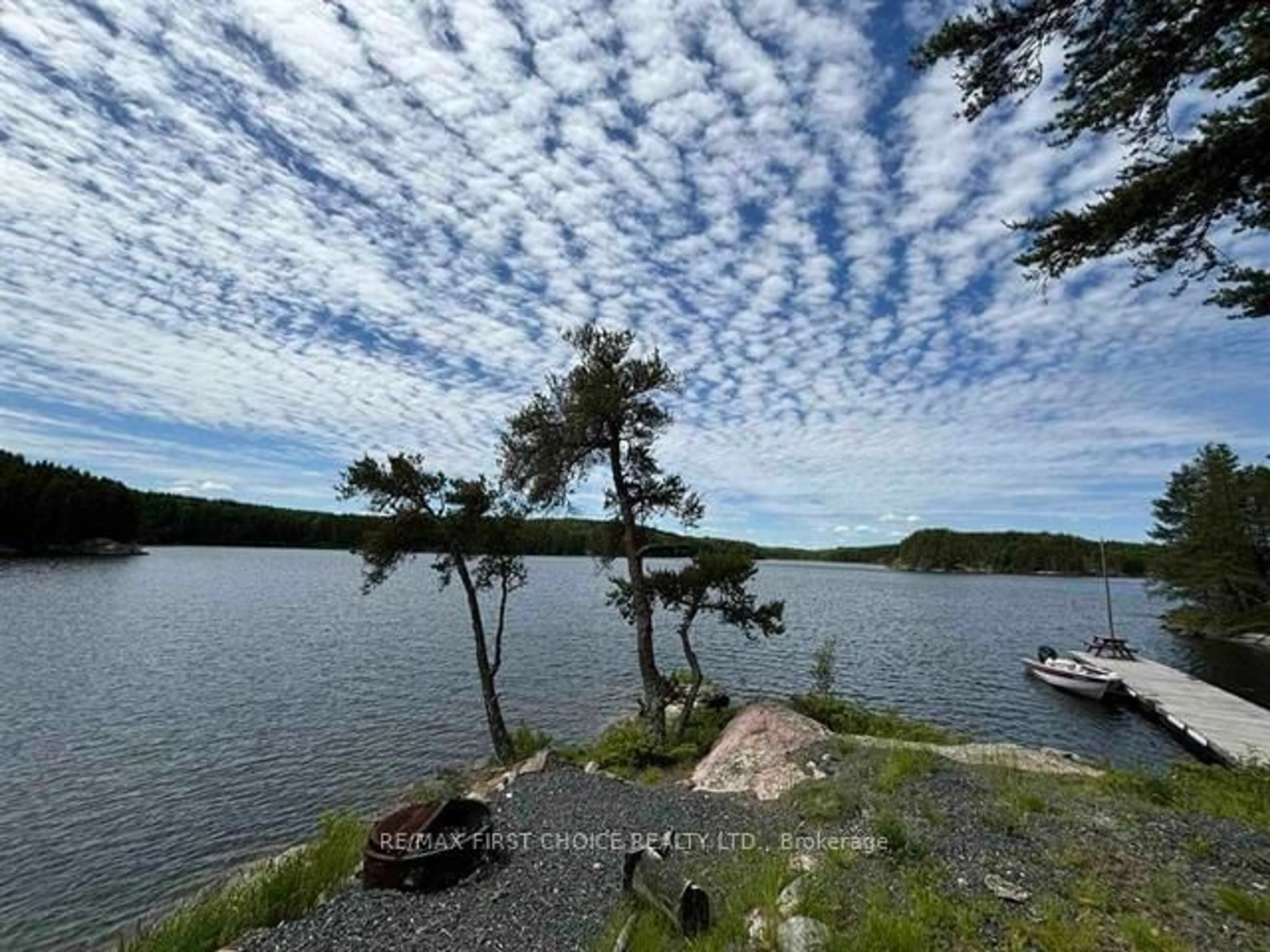A pic from outside/outdoor area/front of a property/back of a property/a pic from drone, water/lake/river/ocean view for 1 Viking Island, Kenora Remote Area Ontario P0X 1C0