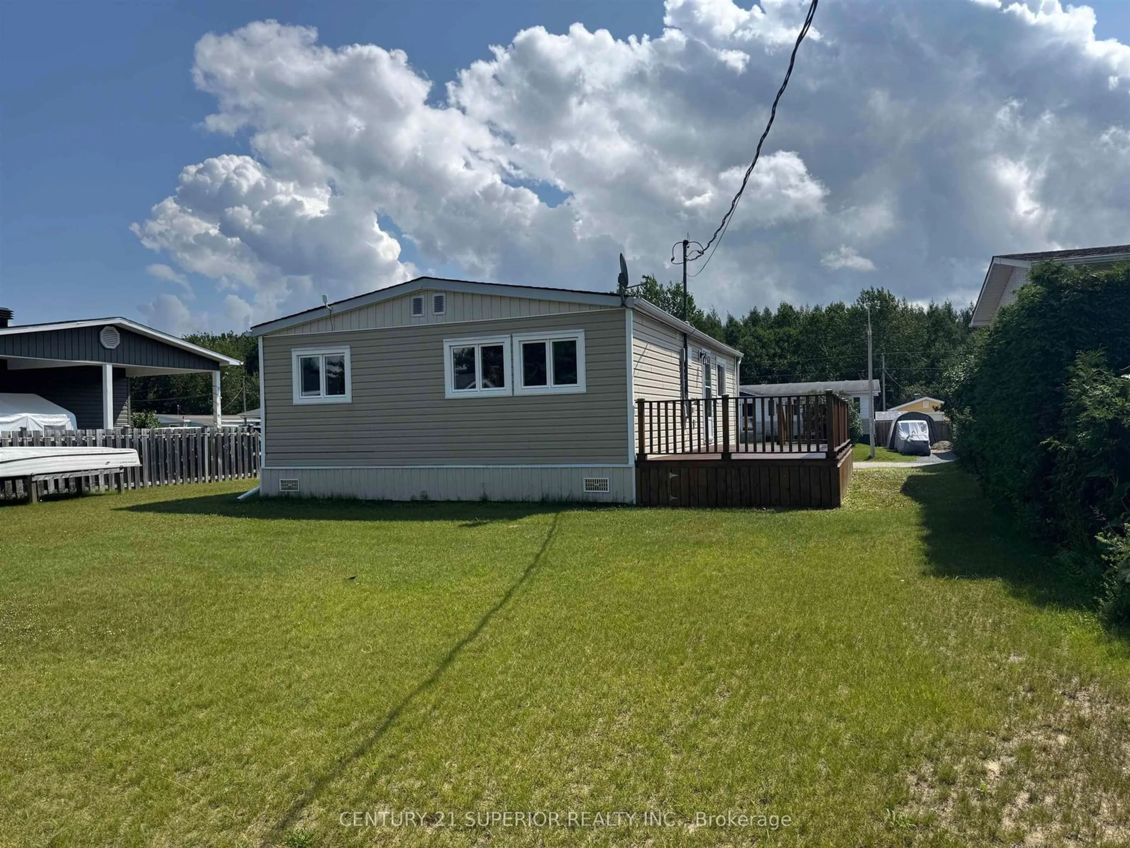 A pic from outside/outdoor area/front of a property/back of a property/a pic from drone, water/lake/river/ocean view for 49 Otter Ave, Manitouwadge Ontario P0T 2C0