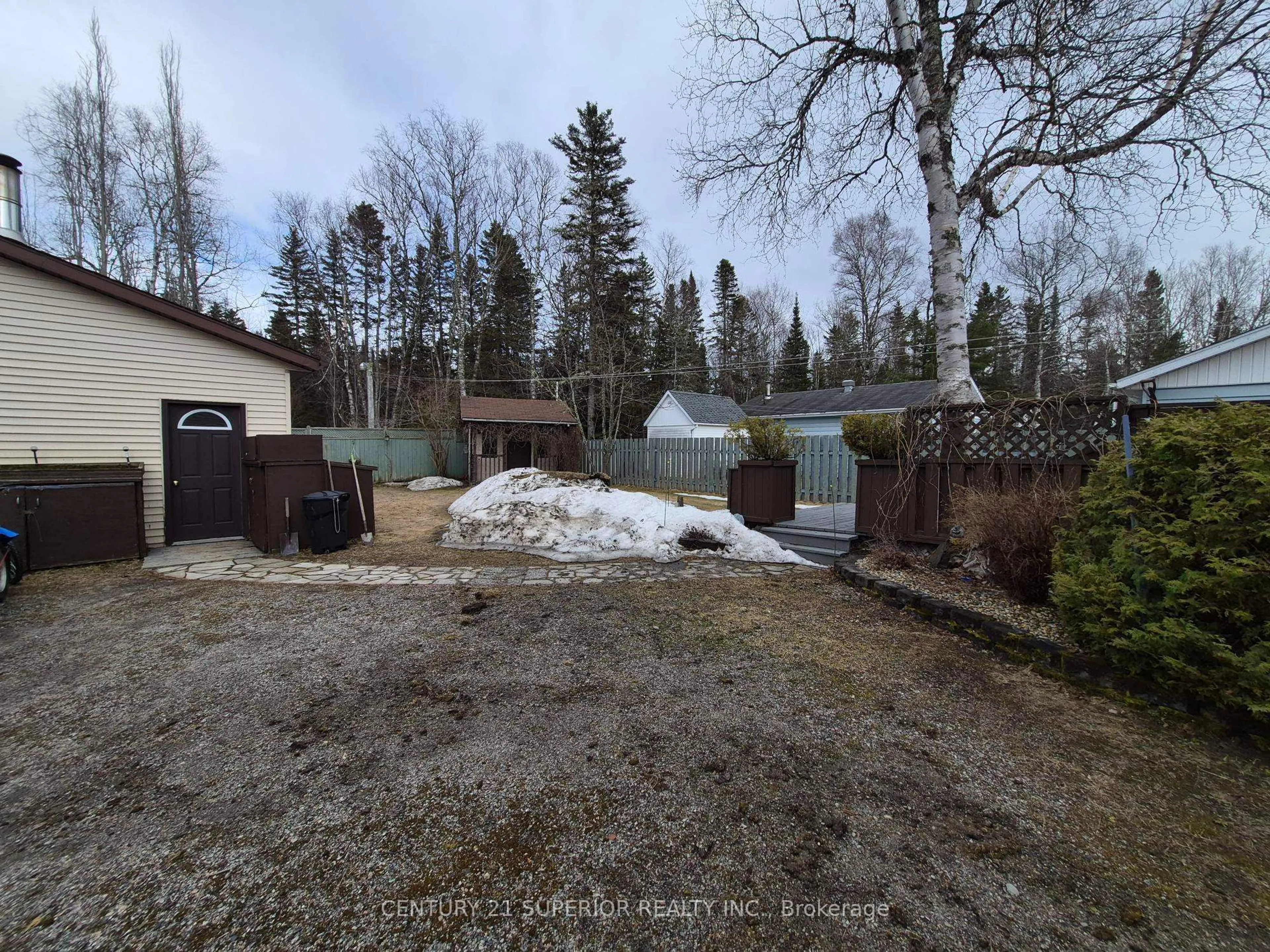 A pic from outside/outdoor area/front of a property/back of a property/a pic from drone, forest/trees view for 35 Bastedo Cres, Marathon Ontario P0T 2E0