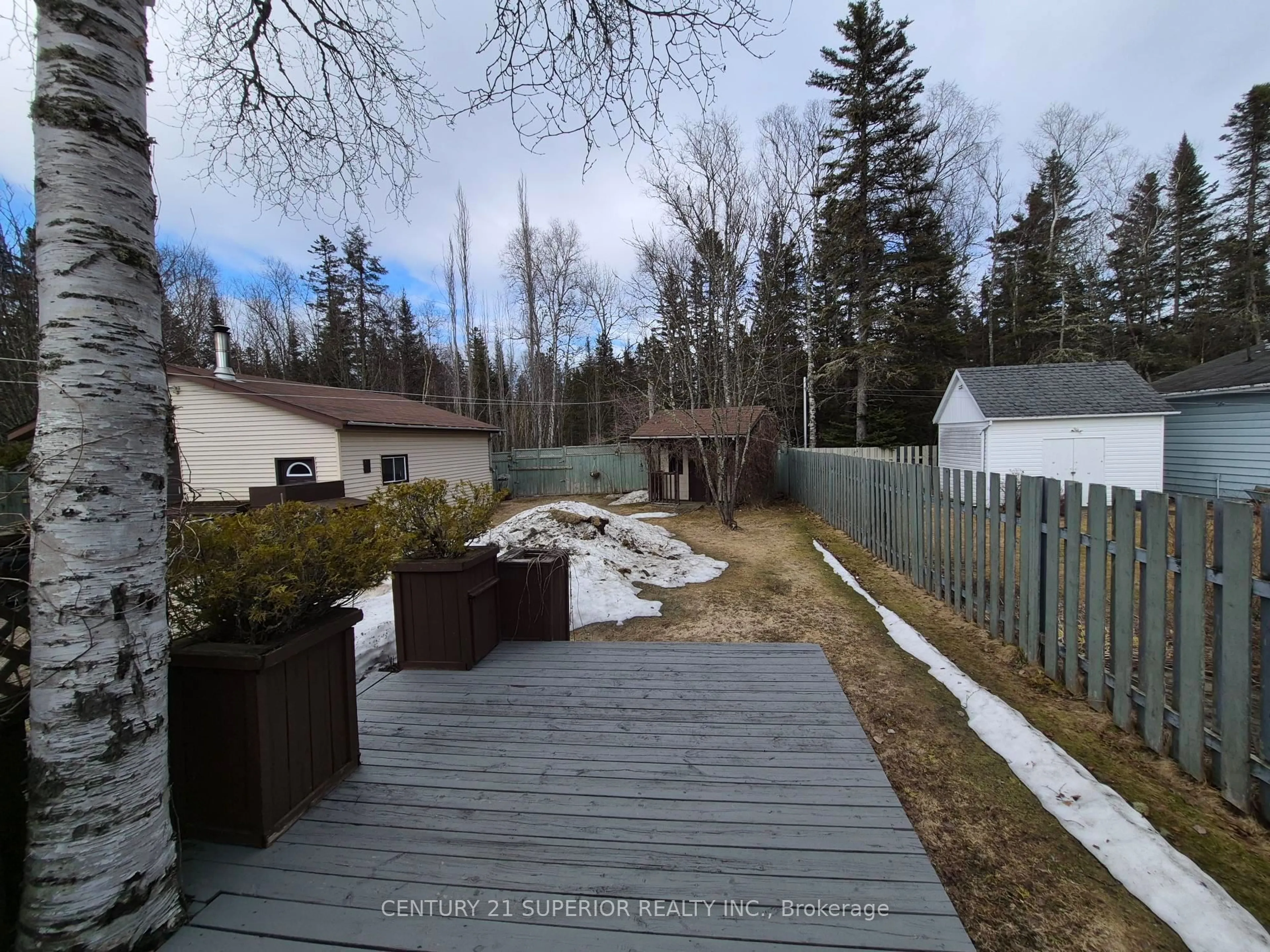 A pic from outside/outdoor area/front of a property/back of a property/a pic from drone, forest/trees view for 35 Bastedo Cres, Marathon Ontario P0T 2E0