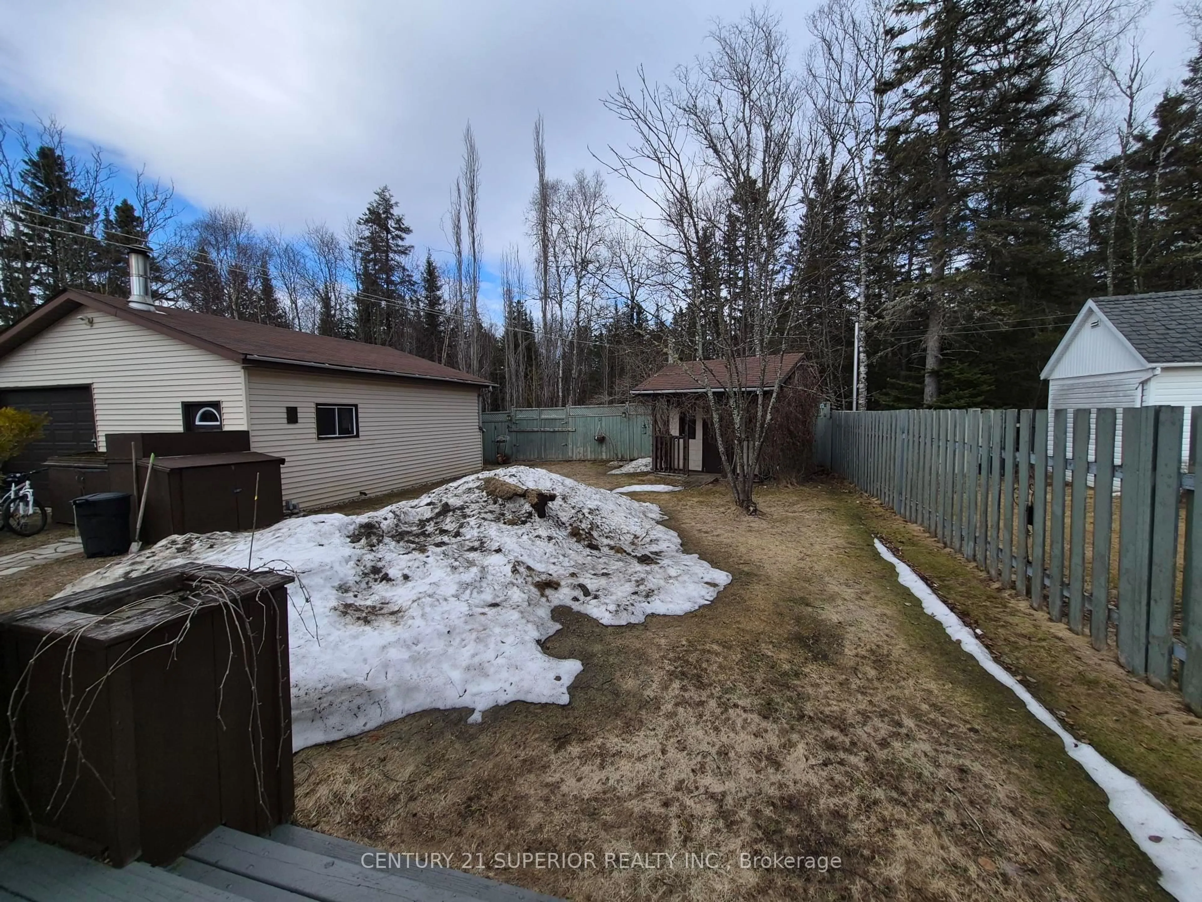 A pic from outside/outdoor area/front of a property/back of a property/a pic from drone, forest/trees view for 35 Bastedo Cres, Marathon Ontario P0T 2E0