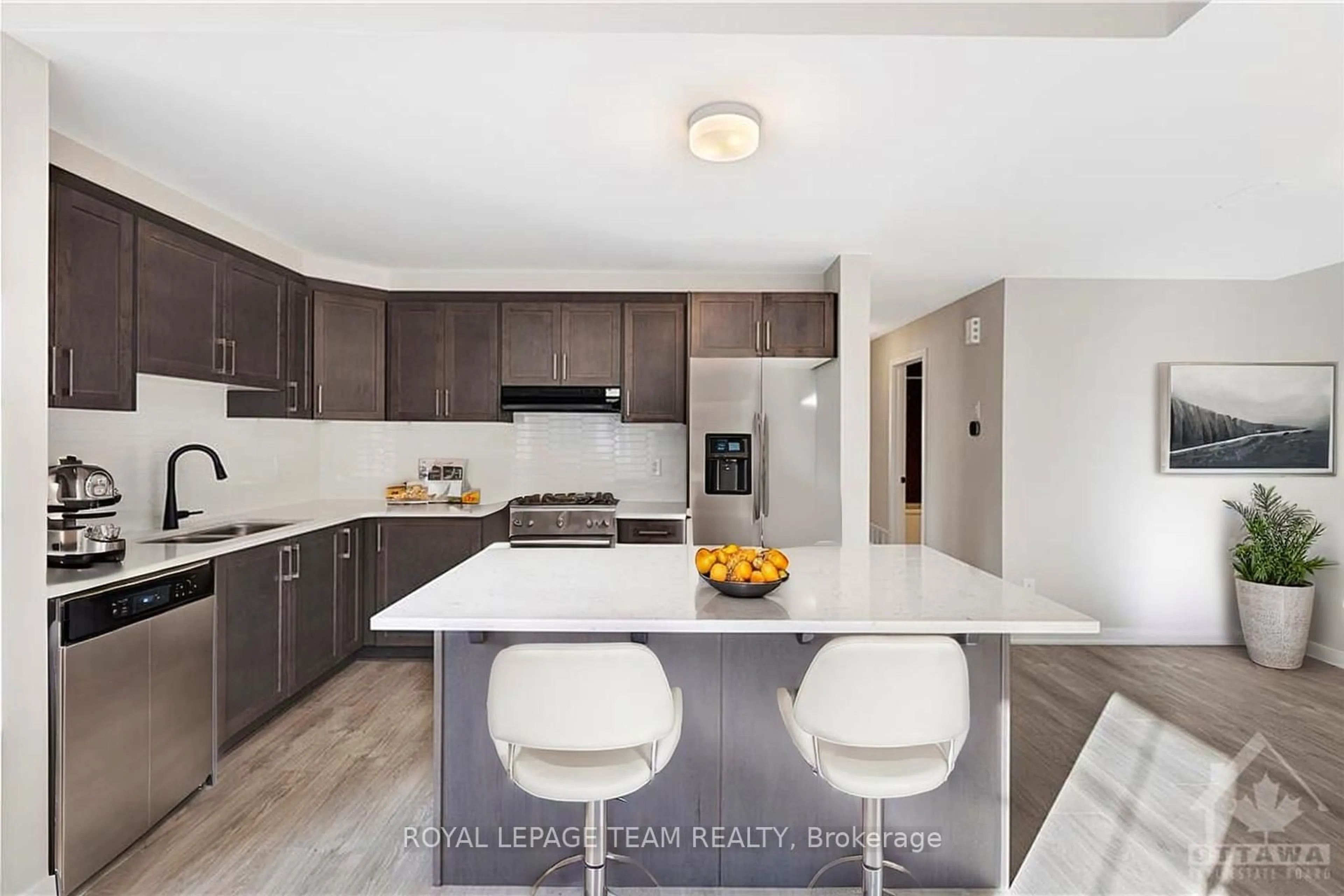 Open concept kitchen, ceramic/tile floor for 2412 Aphrodite Private, Ottawa Ontario K2J 7K6