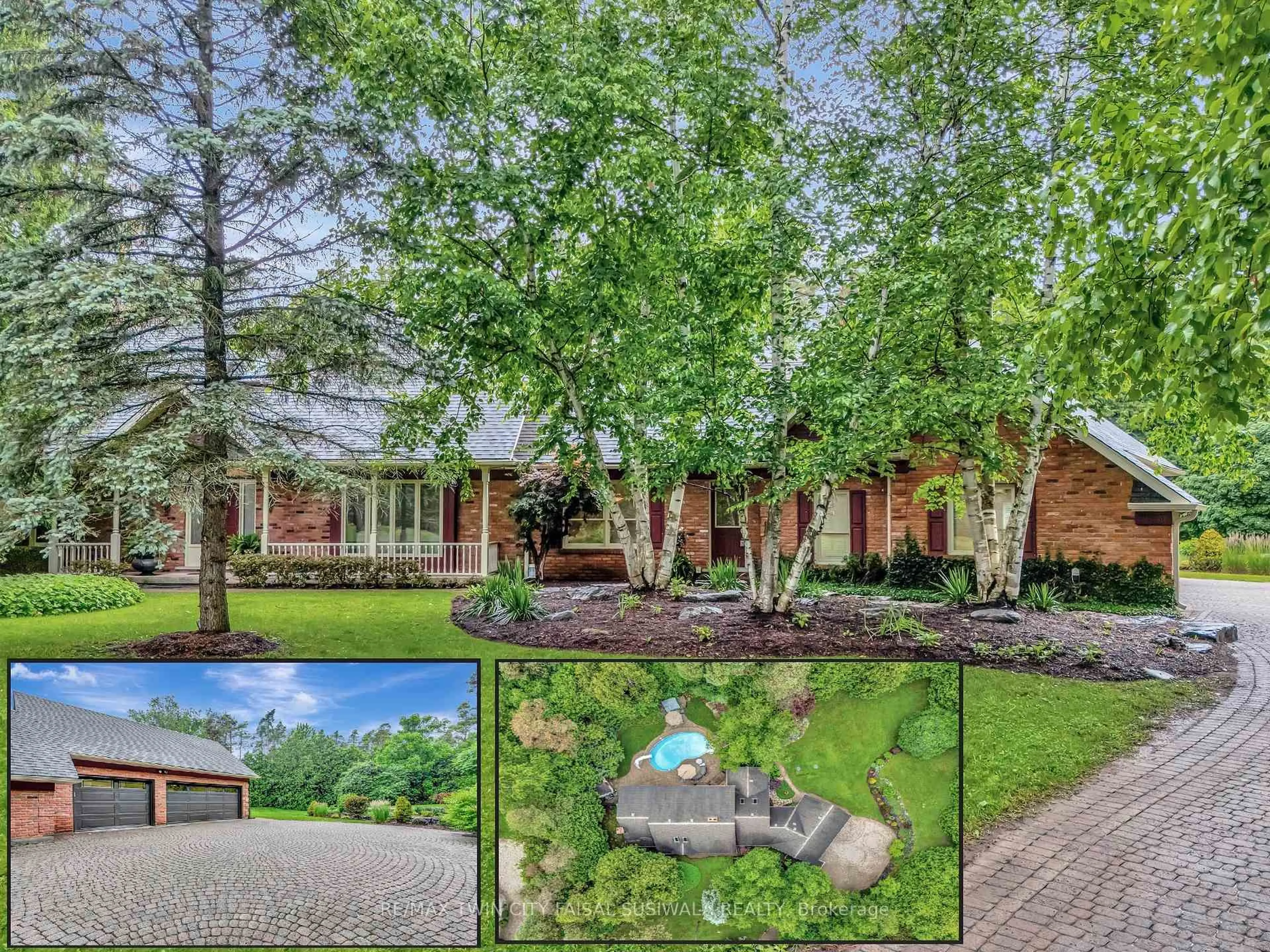 A pic from outside/outdoor area/front of a property/back of a property/a pic from drone, forest/trees view for 22 Deerpath Crt, Cambridge Ontario N1T 1H7