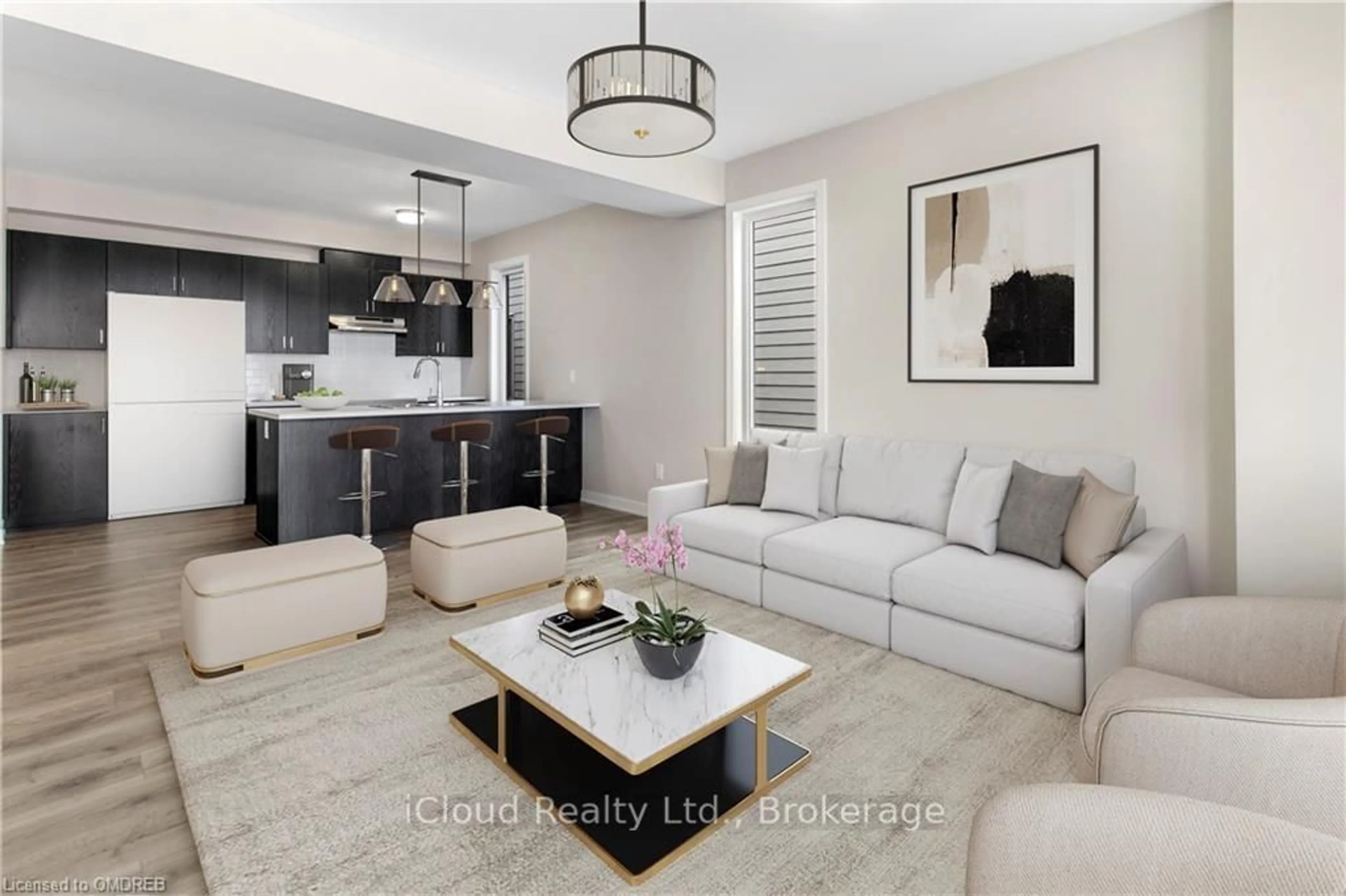 Living room with furniture, ceramic/tile floor for 318 Catsfoot Walk, Ottawa Ontario K2J 7G9