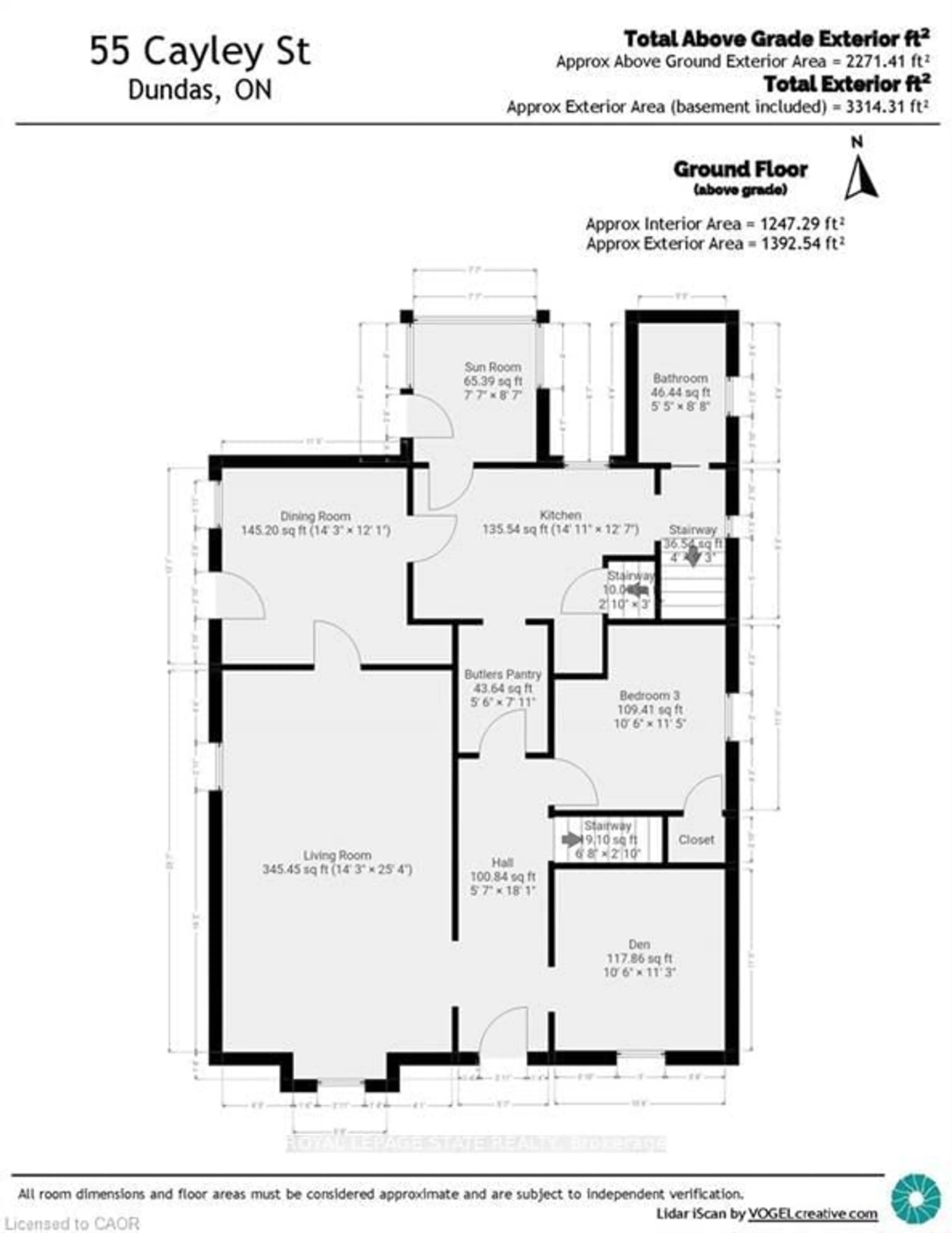 Floor plan for 55 Cayley St, Hamilton Ontario L9H 2E6