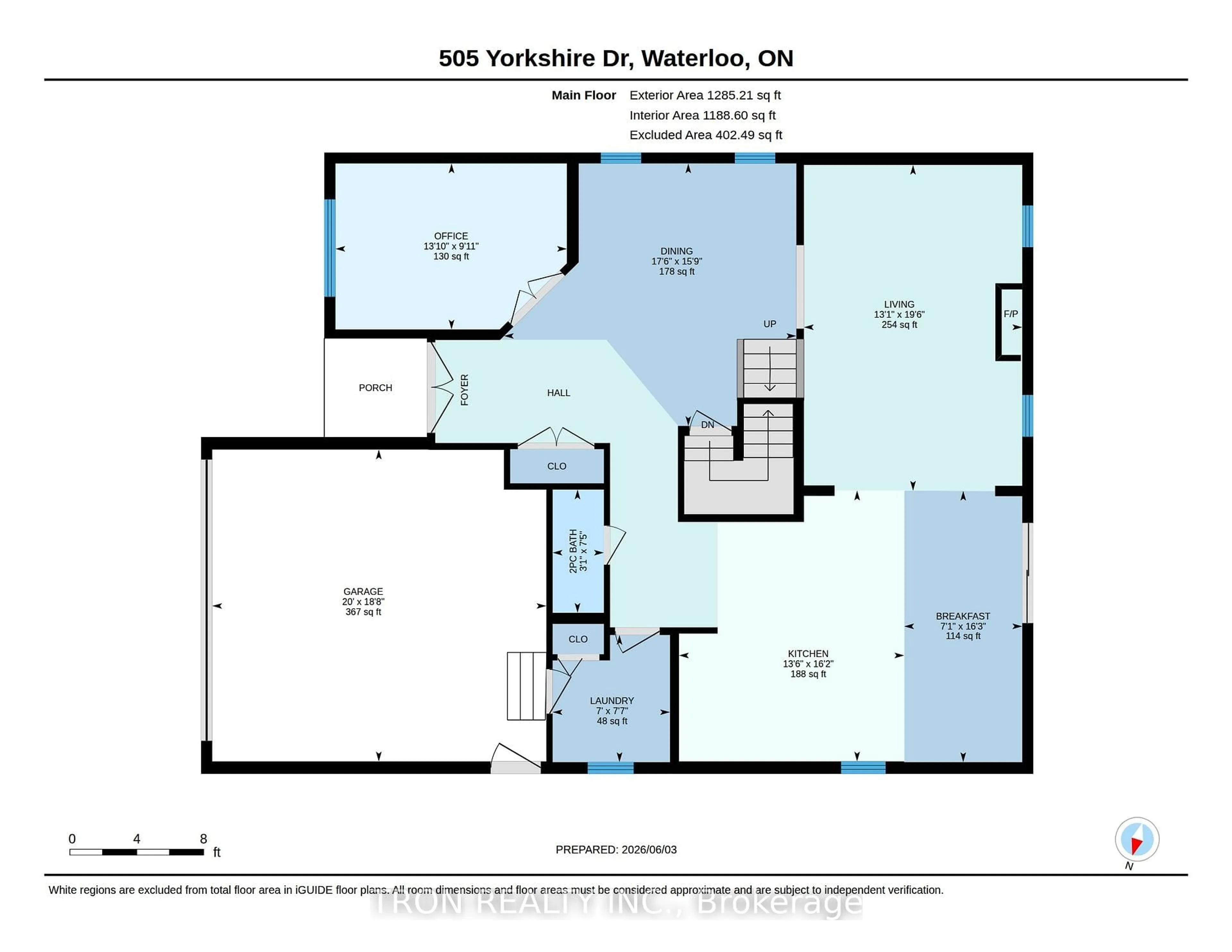 Floor plan for 505 Yorkshire Dr, Waterloo Ontario N2T 2V1