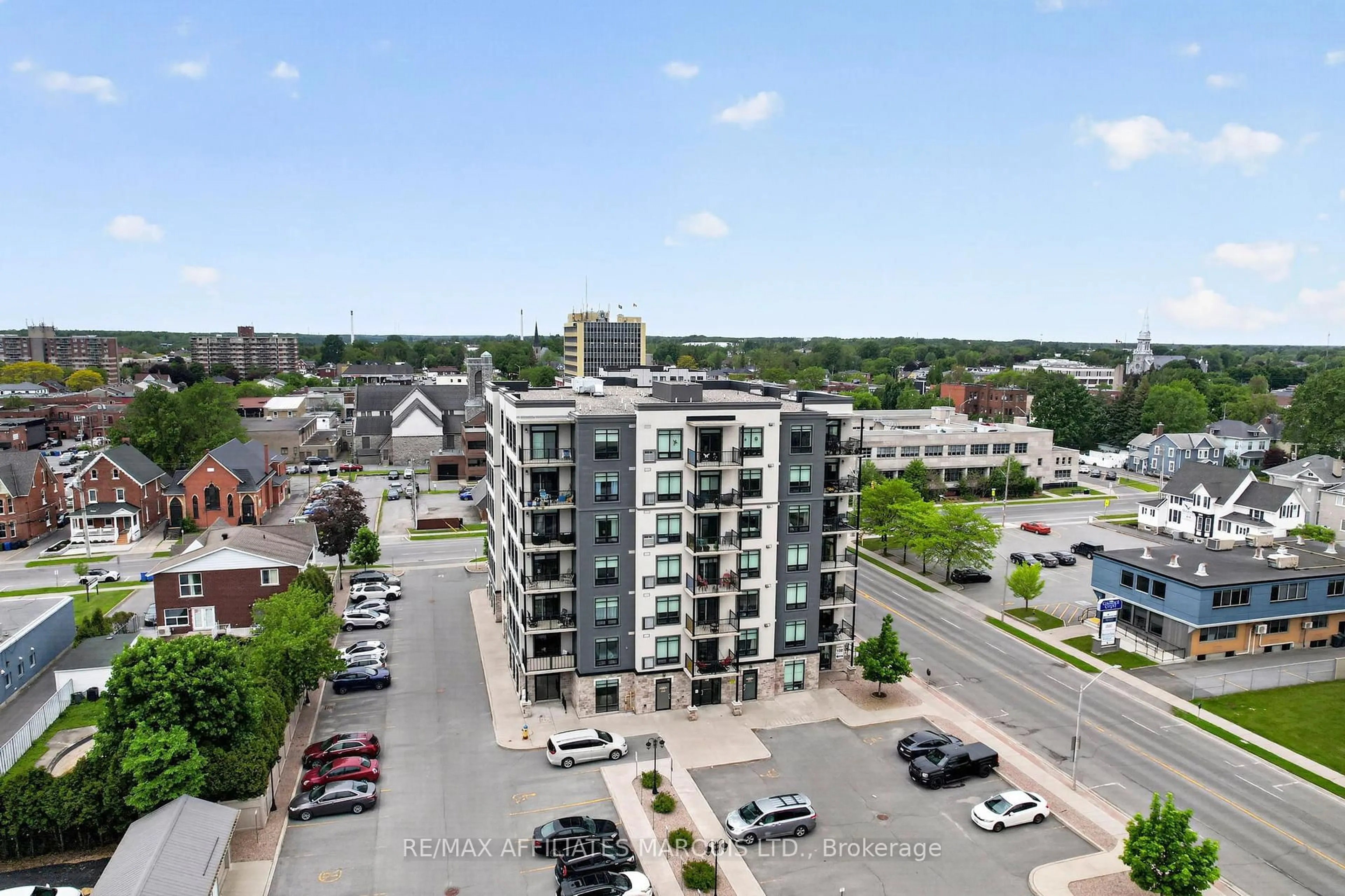 A pic from outside/outdoor area/front of a property/back of a property/a pic from drone, city buildings view from balcony for 108 Second St #401, Cornwall Ontario K6H 0C9
