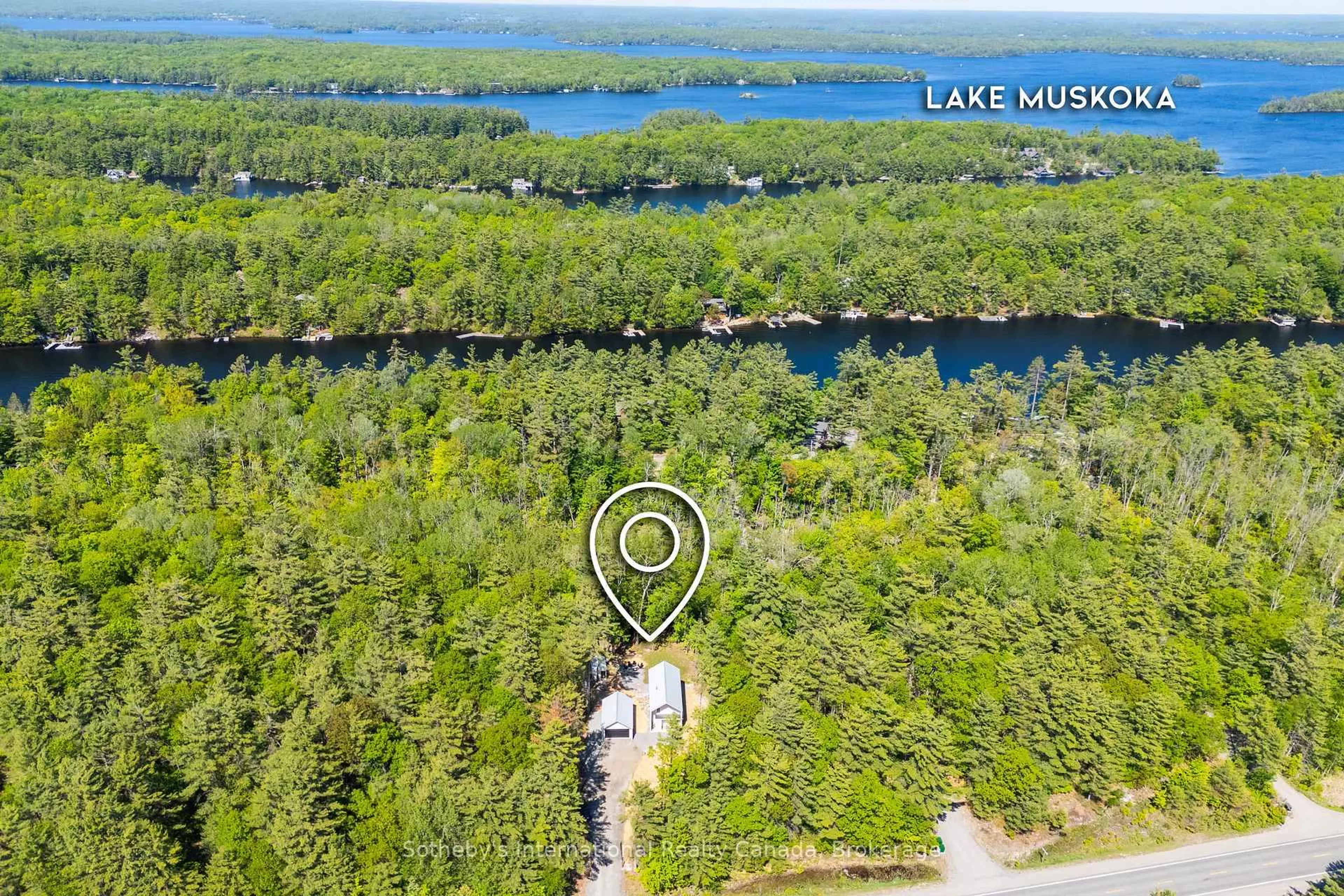 A pic from outside/outdoor area/front of a property/back of a property/a pic from drone, water/lake/river/ocean view for 2074 Muskoka 169 Rd, Gravenhurst Ontario P1P 1R1