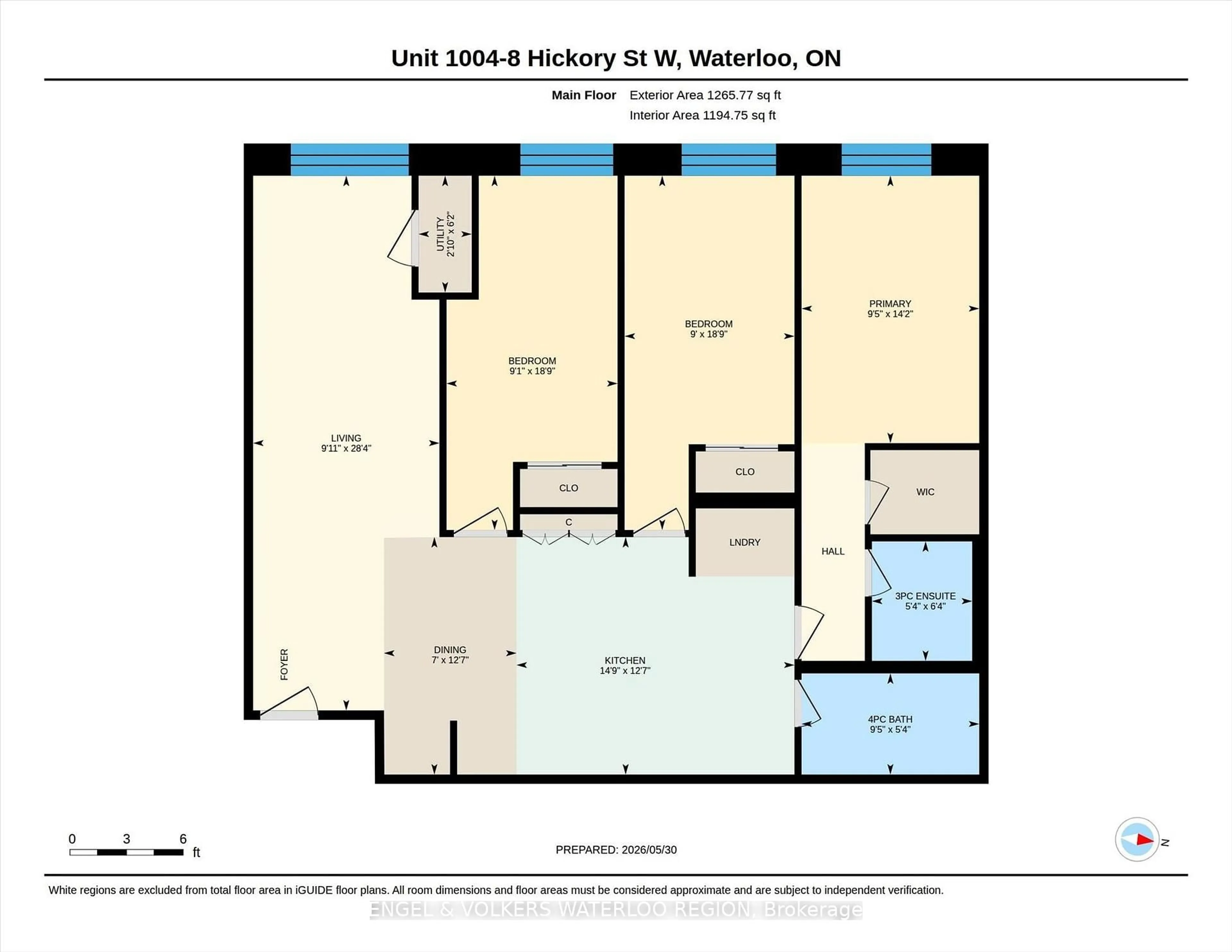 Floor plan for 8 Hickory St #1004, Waterloo Ontario N2L 3H6