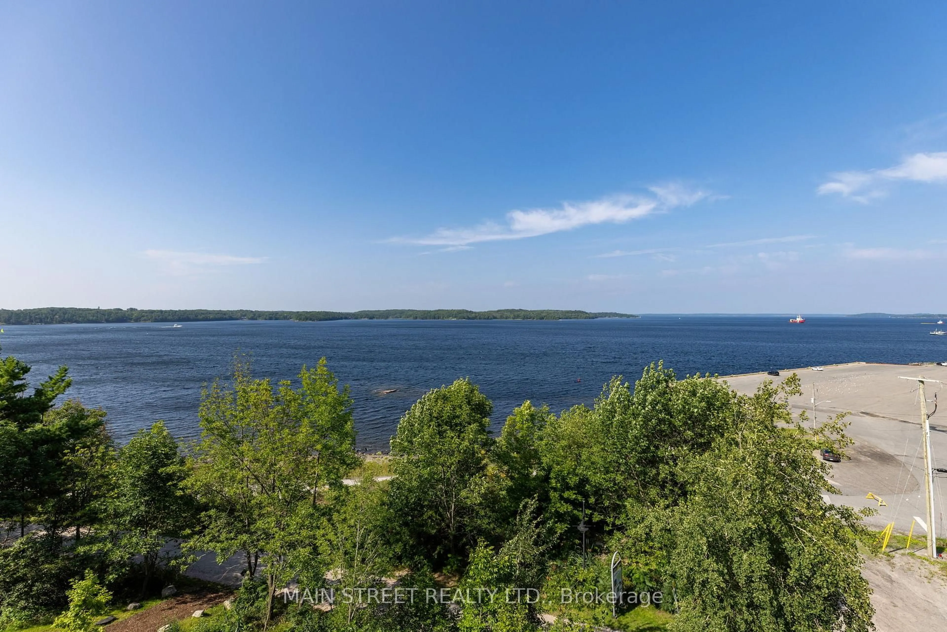 A pic from outside/outdoor area/front of a property/back of a property/a pic from drone, water/lake/river/ocean view for 20 Salt Dock Rd #203, Parry Sound Ontario P2A 0E7