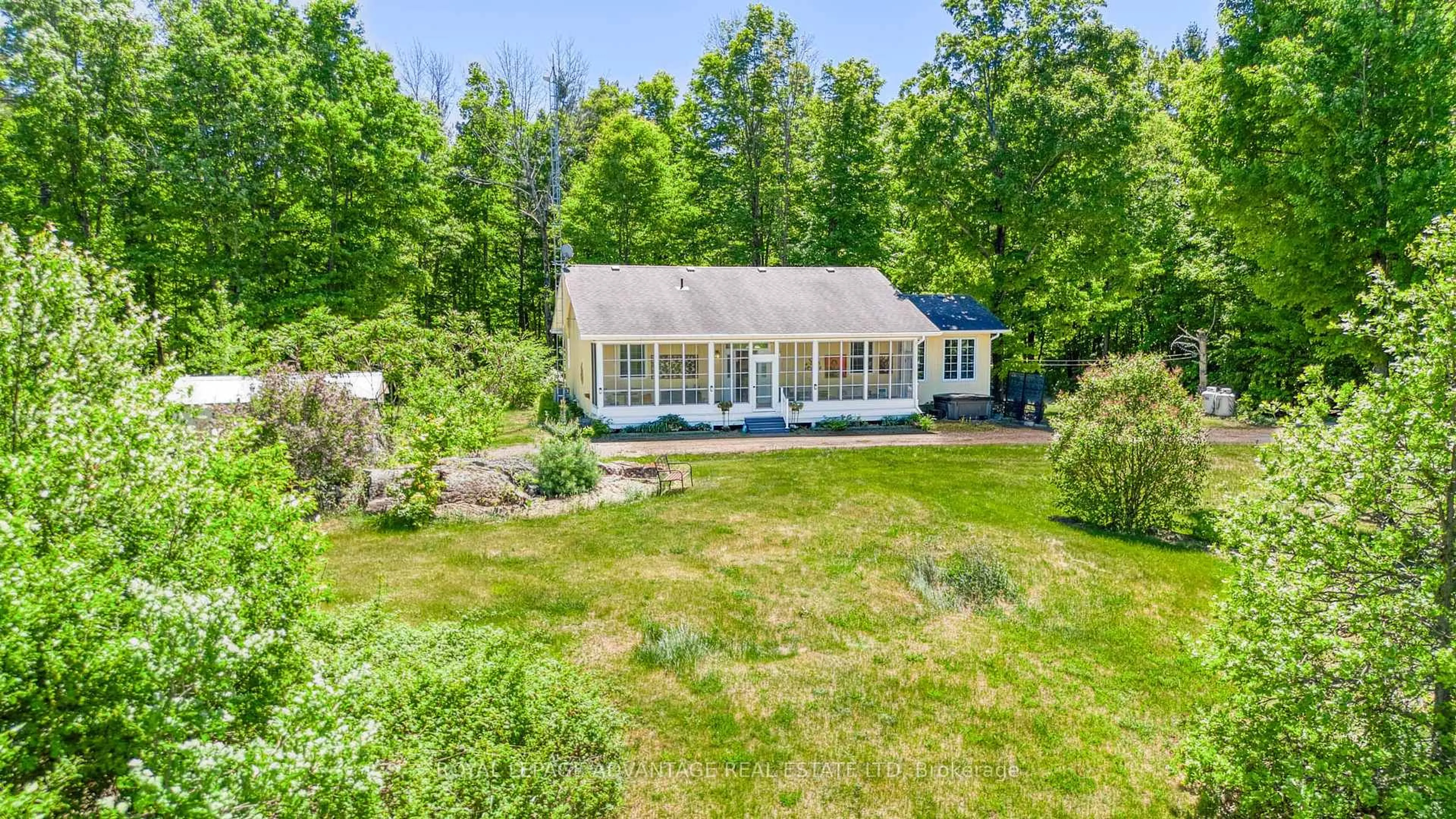 A pic from outside/outdoor area/front of a property/back of a property/a pic from drone, water/lake/river/ocean view for 962 Bathurst 6th Concession, Perth Ontario K7H 3C9