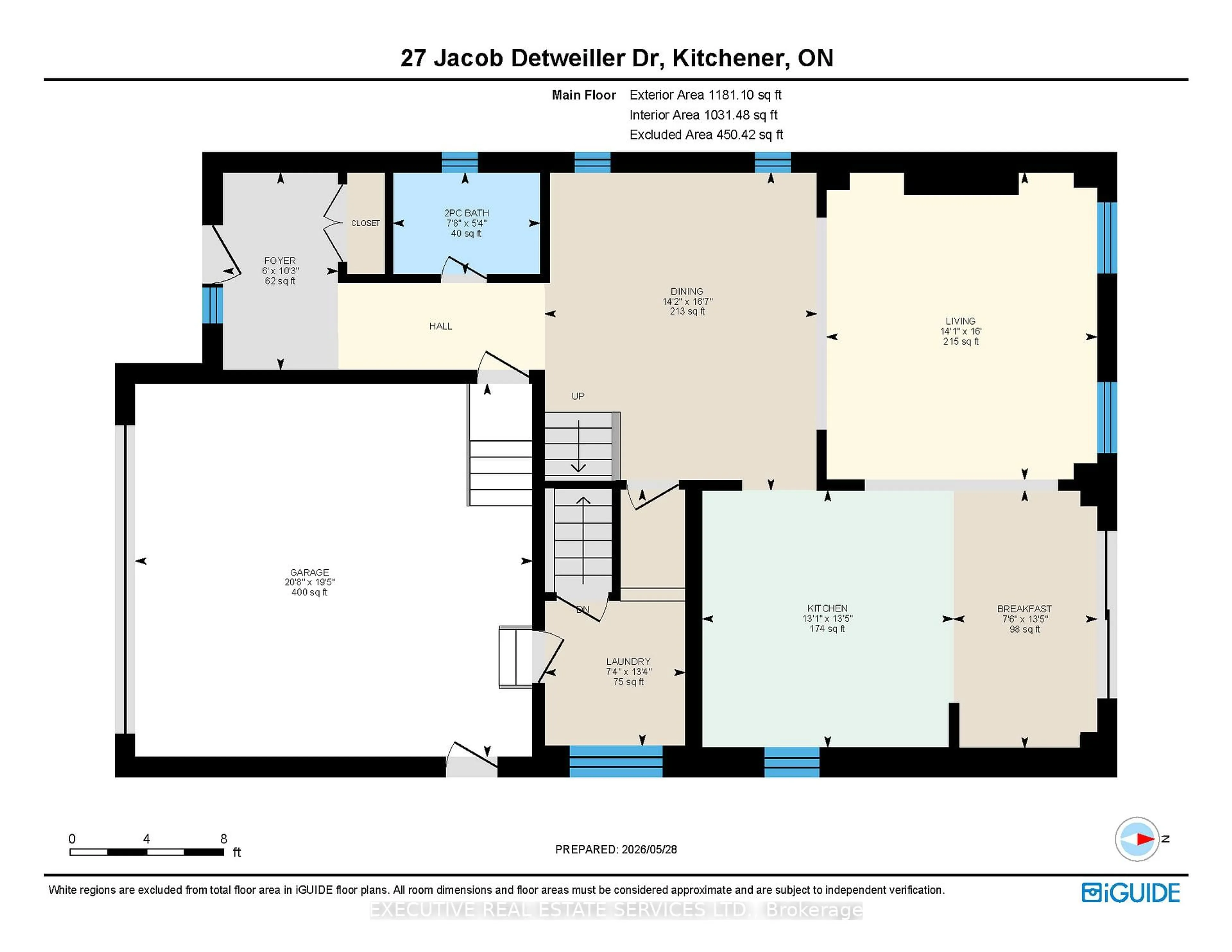 Floor plan for 27 Jacob Detweiller Dr, Kitchener Ontario N2P 0K7