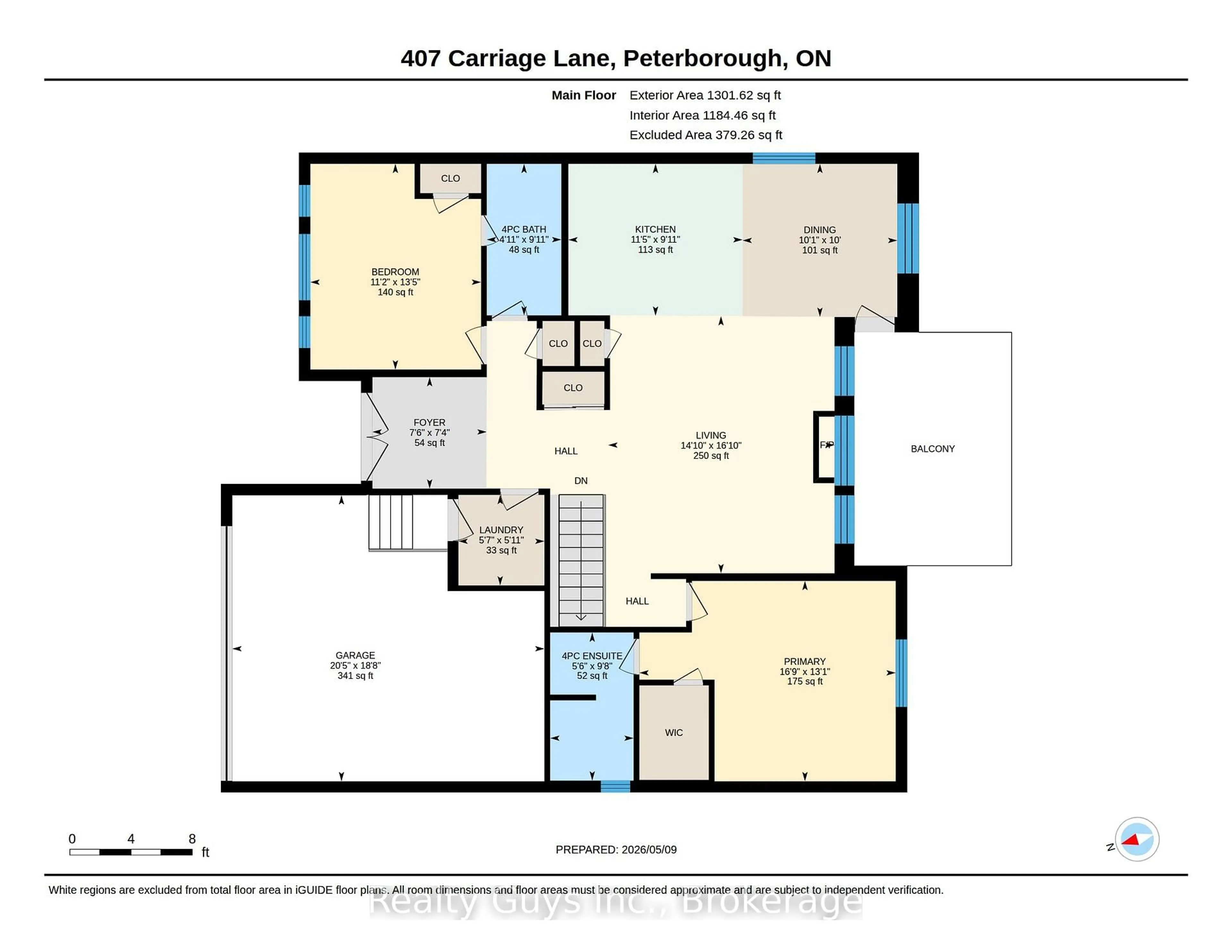 Floor plan for 407 Carriage Lane, Peterborough Ontario K9L 2A5