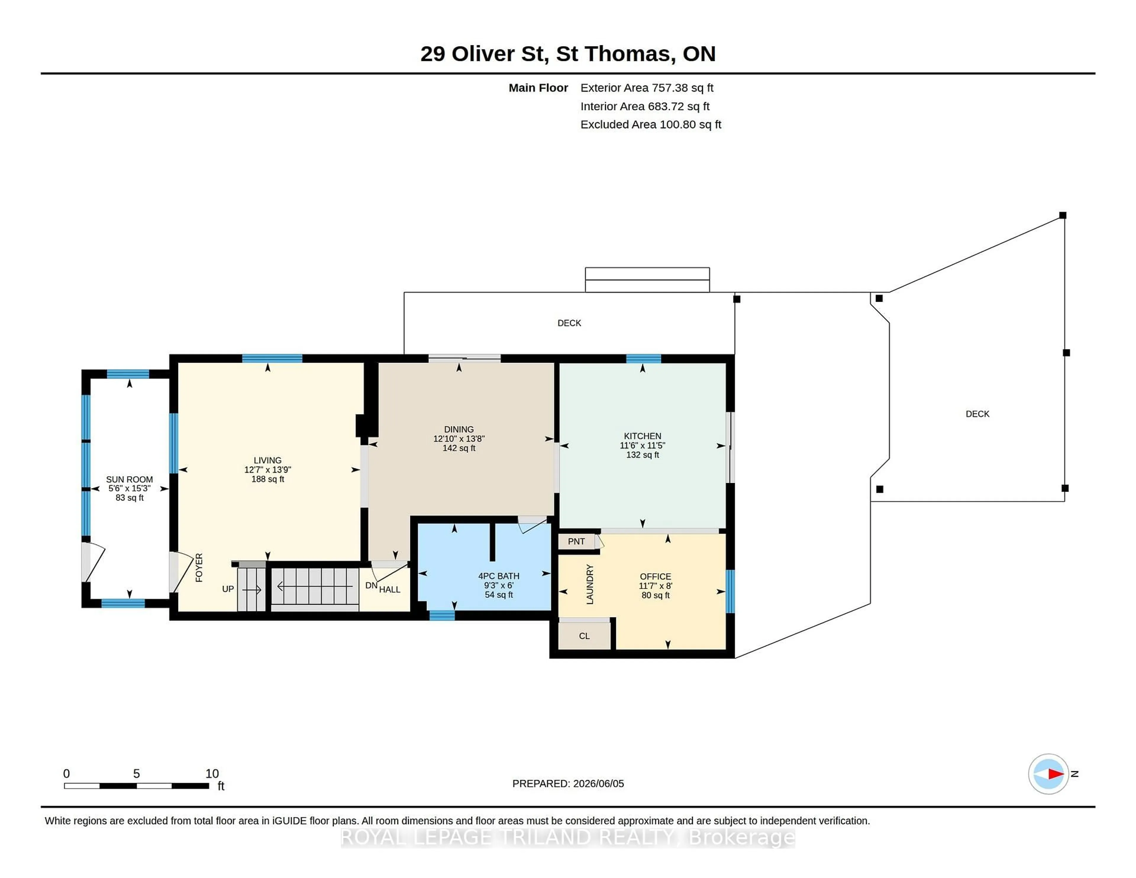 Floor plan for 29 OLIVER St, St. Thomas Ontario N5R 3X3