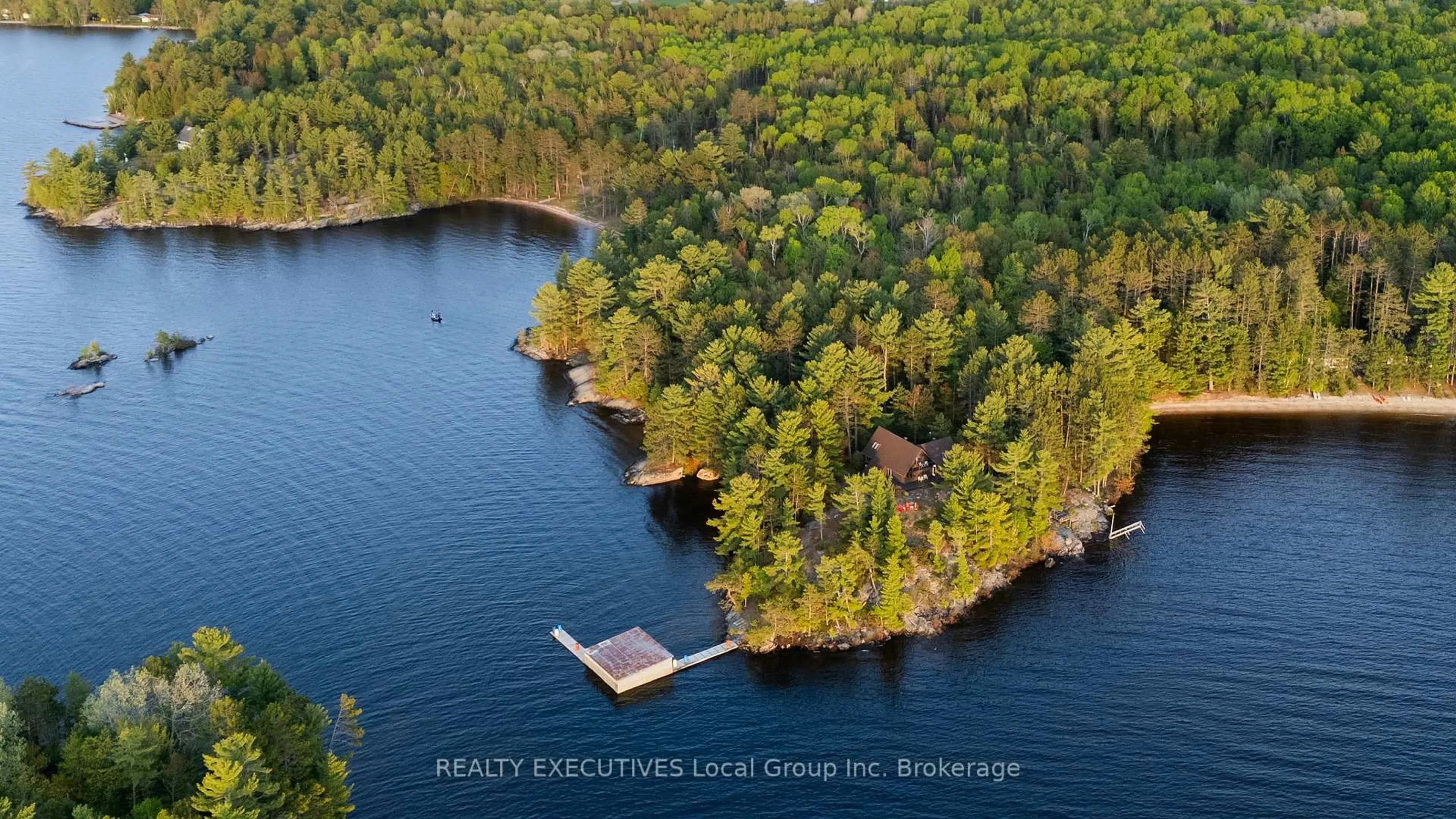 A pic from outside/outdoor area/front of a property/back of a property/a pic from drone, water/lake/river/ocean view for 159 KERVINS BAY Rd, Nipissing Ontario P0H 1H0