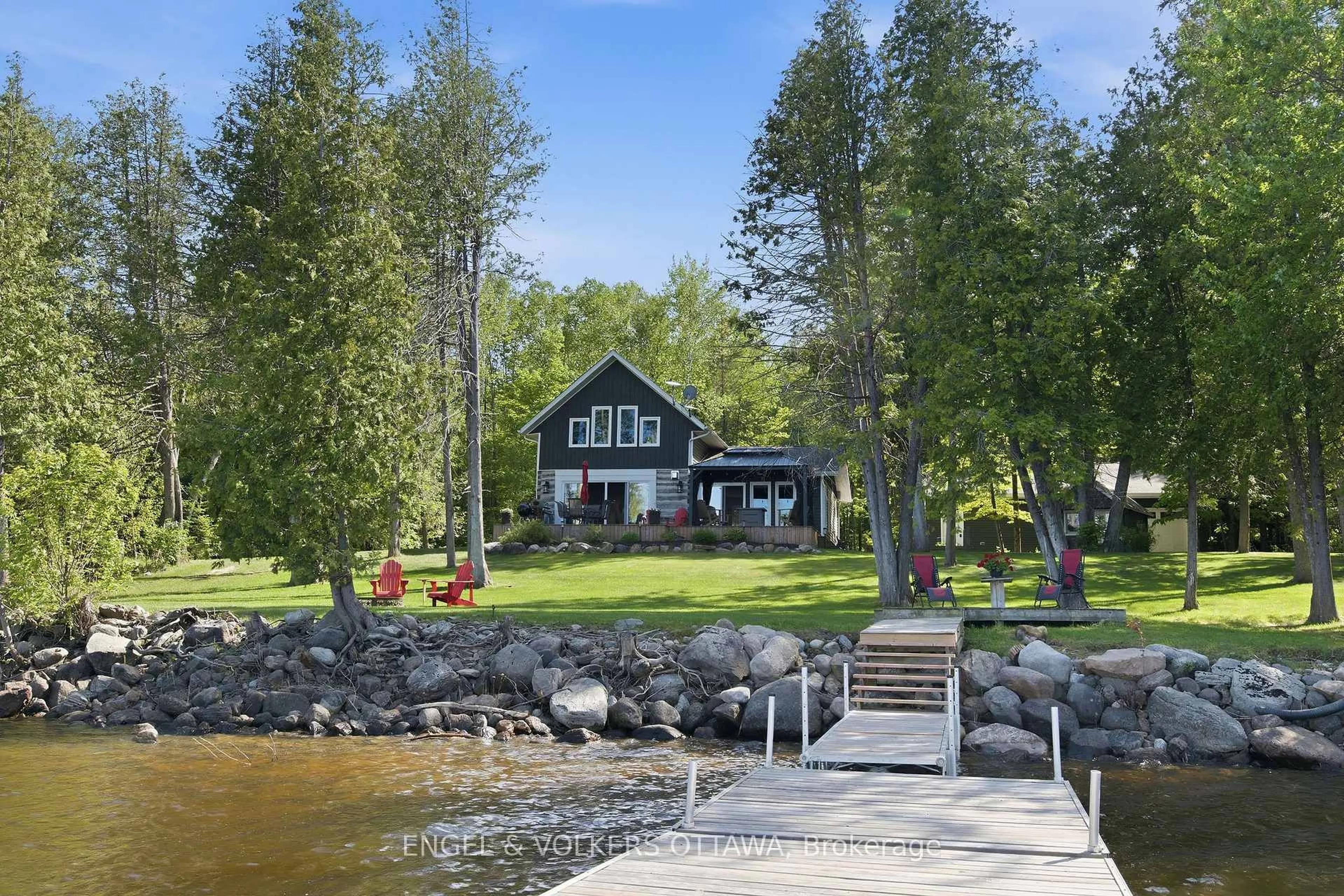 Patio, water/lake/river/ocean view for 106 Whites Beach Tr, Westmeath Ontario K0J 2L0